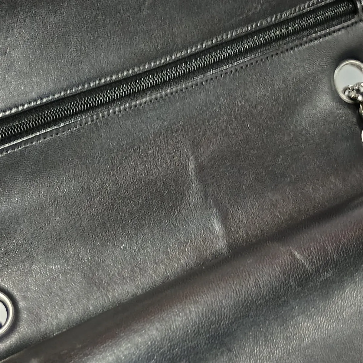 [Individually packaged] Chanel Matelassé 25 Lambskin Double Flap Double Chain Bag, Black with Silver Hardware, 16895508, Serial Number 16, Series A01112 — view 15