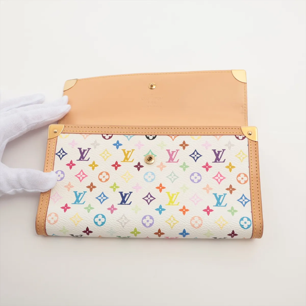 Multicolor Porto Tresor International M92659 TH0073 White x Multicolor Long Wallet — view 3