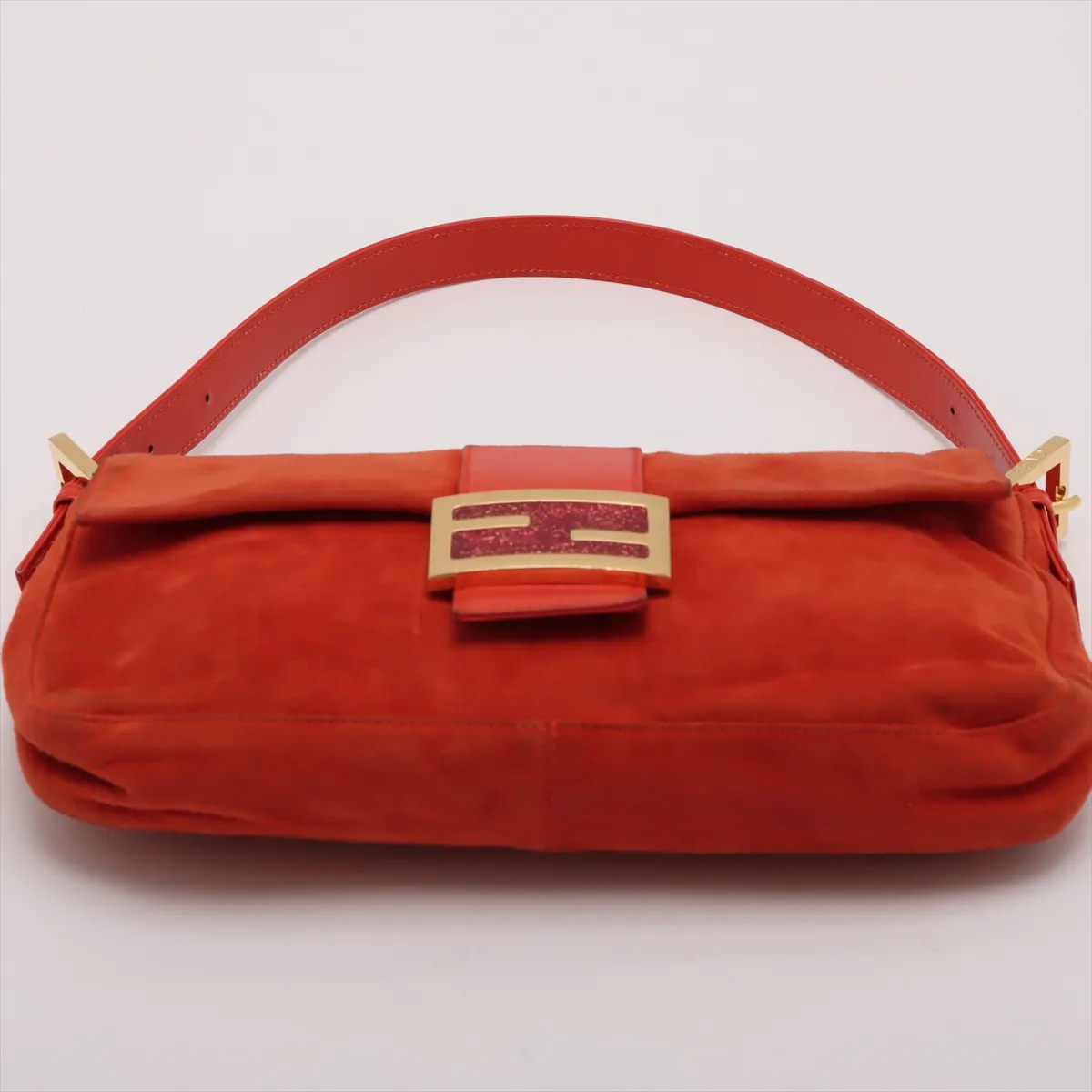 Mamma Bucket Suede x Leather Shoulder Bag Orange 26424 — view 6
