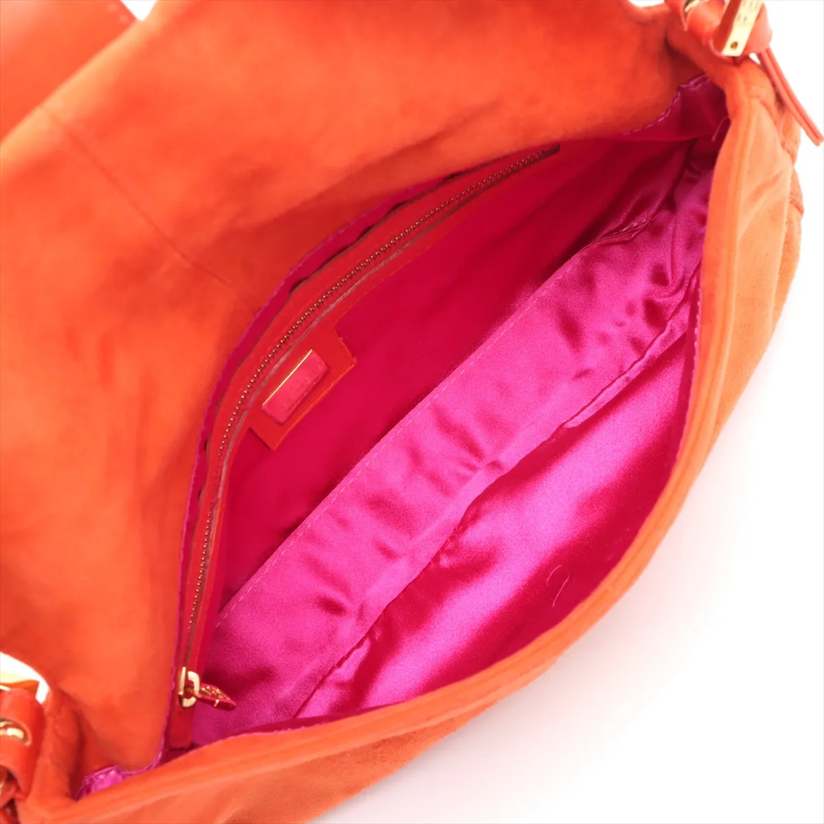 Mamma Bucket Suede x Leather Shoulder Bag Orange 26424 — view 7