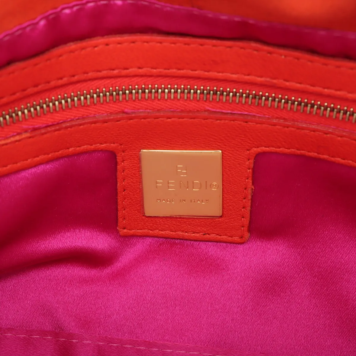 Mamma Bucket Suede x Leather Shoulder Bag Orange 26424 — view 9