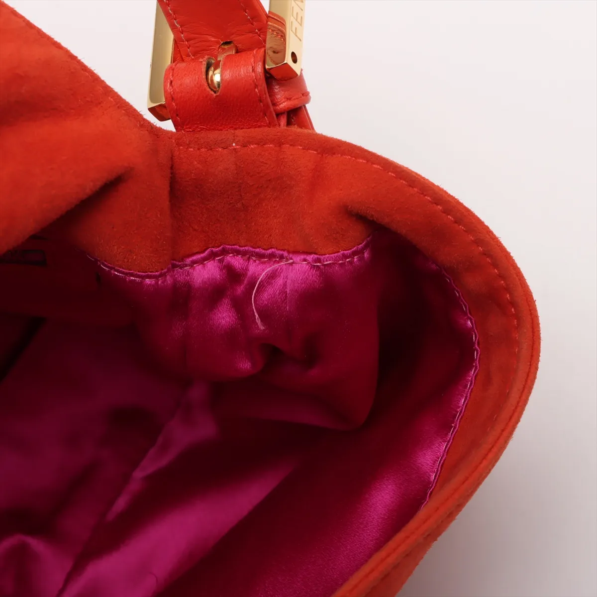 Mamma Bucket Suede x Leather Shoulder Bag Orange 26424 — view 10