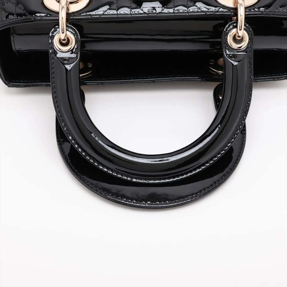 Cannage Lady Dior Patent Leather 2-Way Handbag, Black — view 5