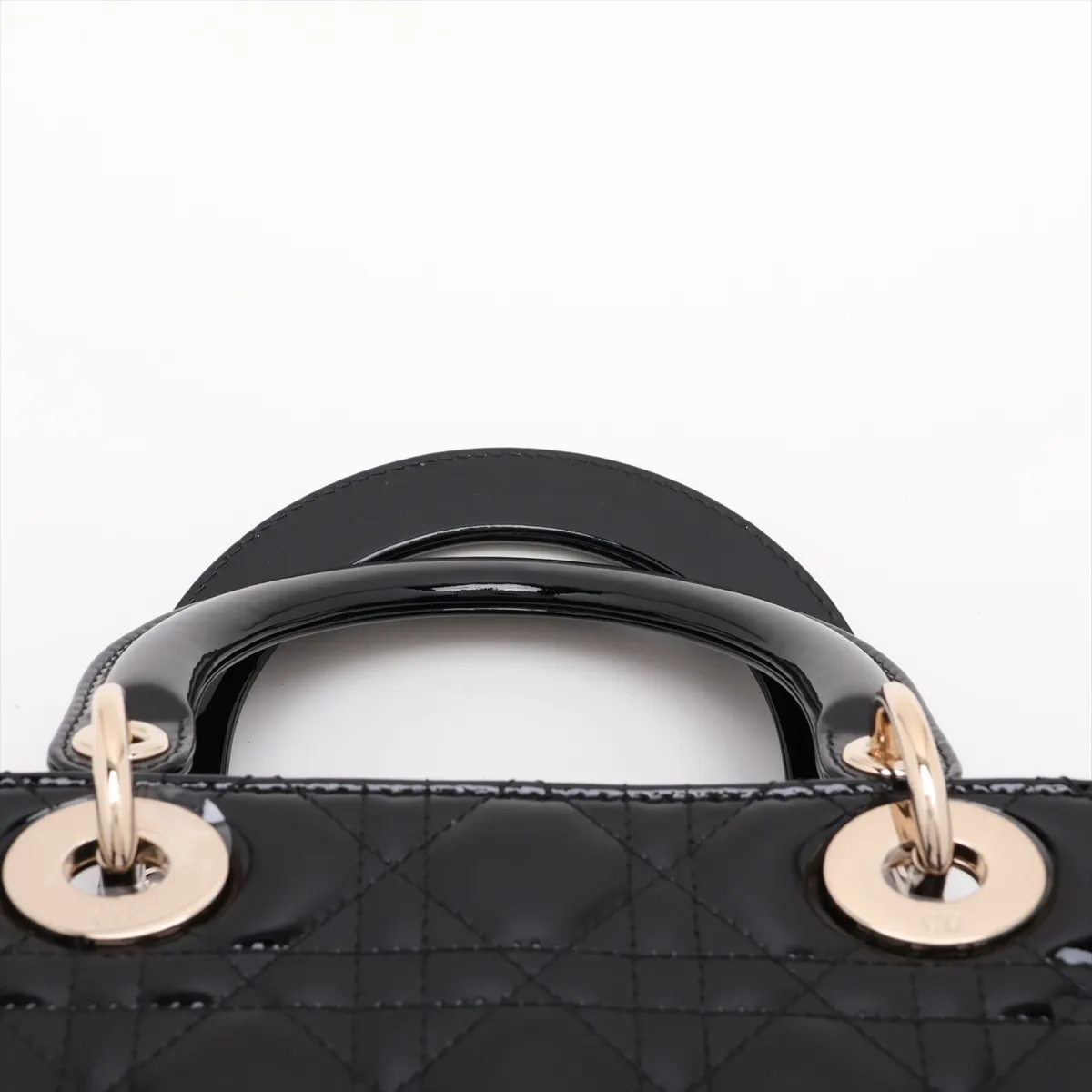 Cannage Lady Dior Patent Leather 2-Way Handbag, Black — view 6