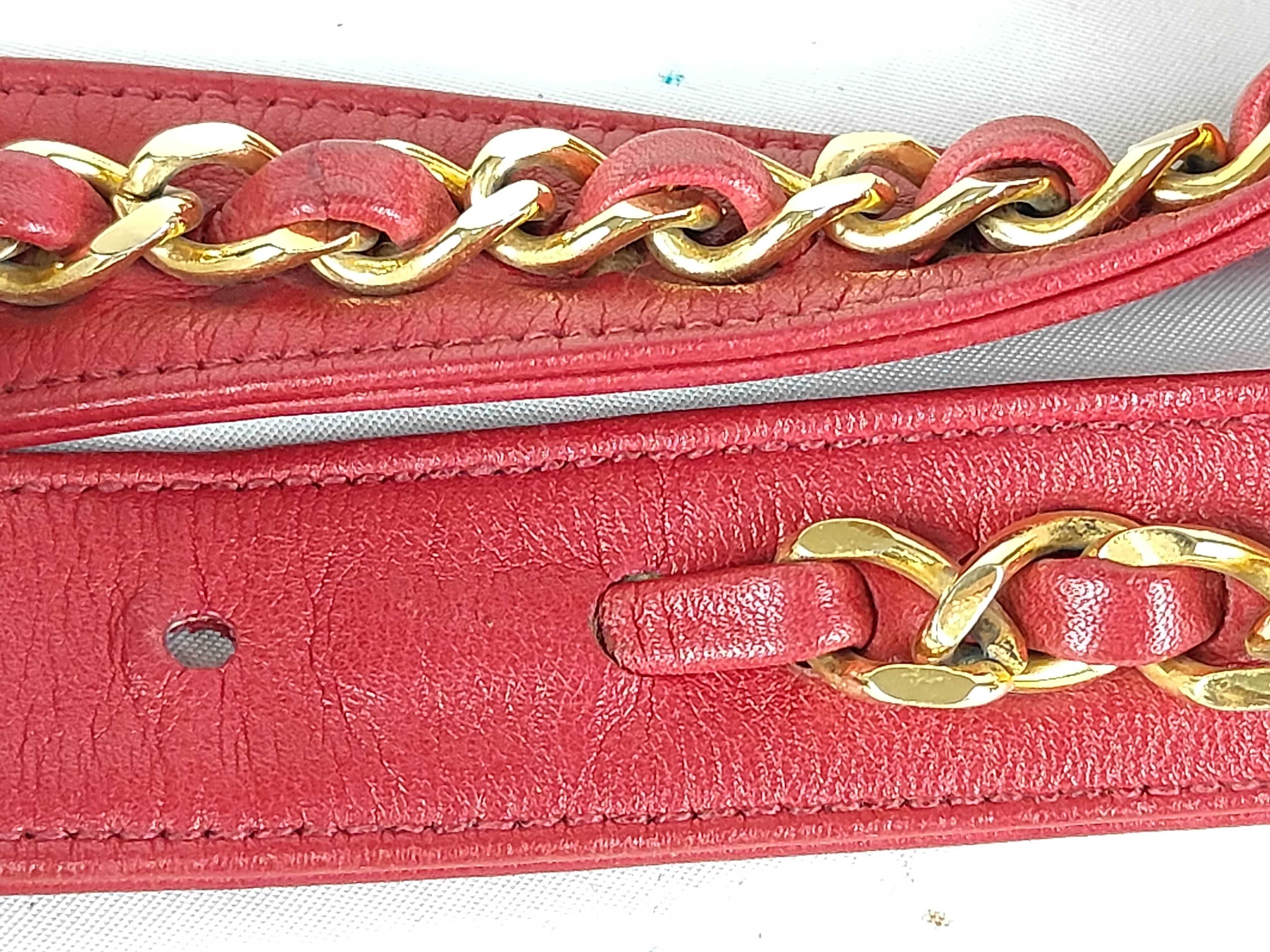 Lambskin Waist Pouch, Red Waist Bag — view 4