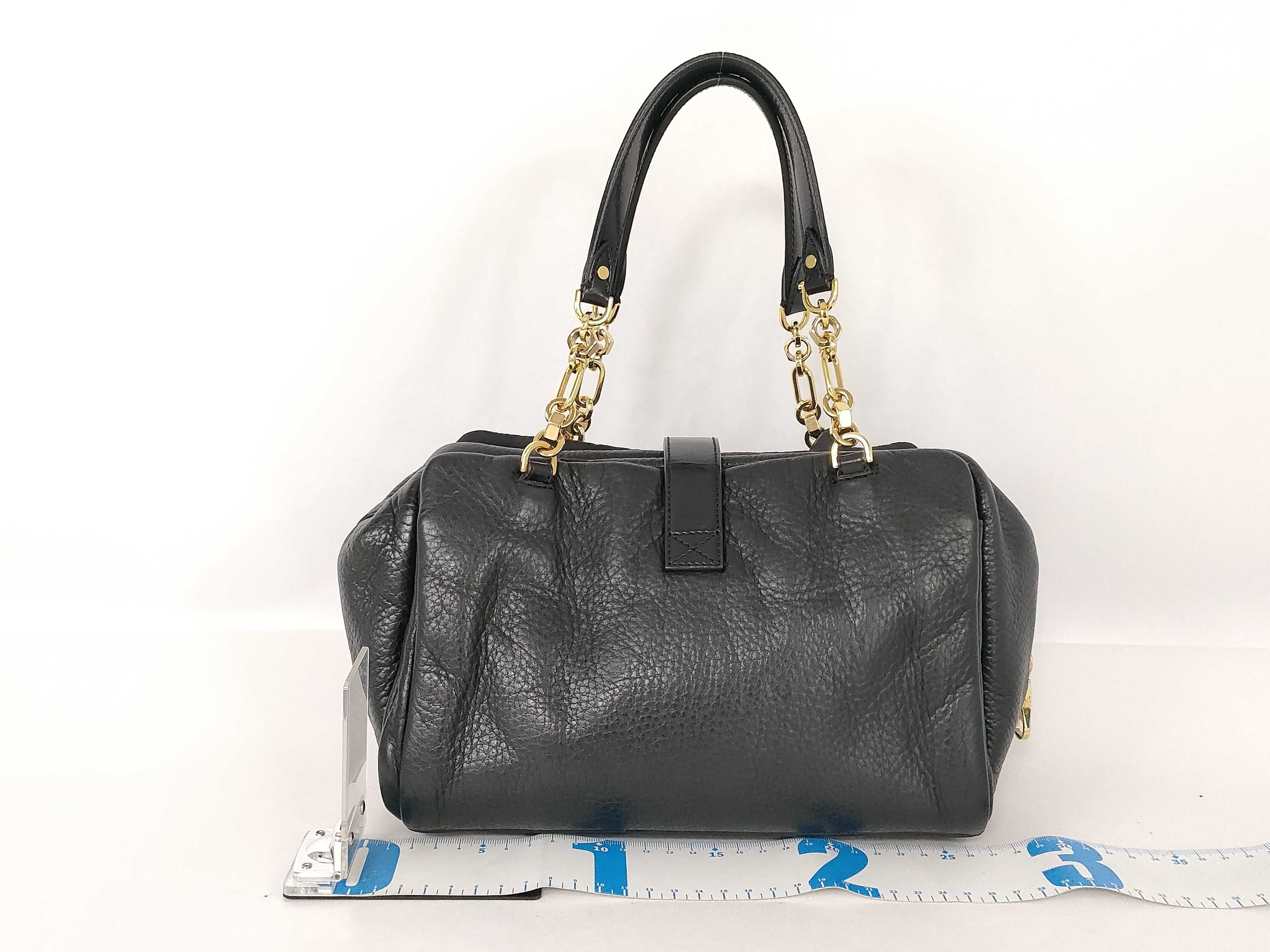 Laura Chain Handbag, Leather, Black Handbag — view 2