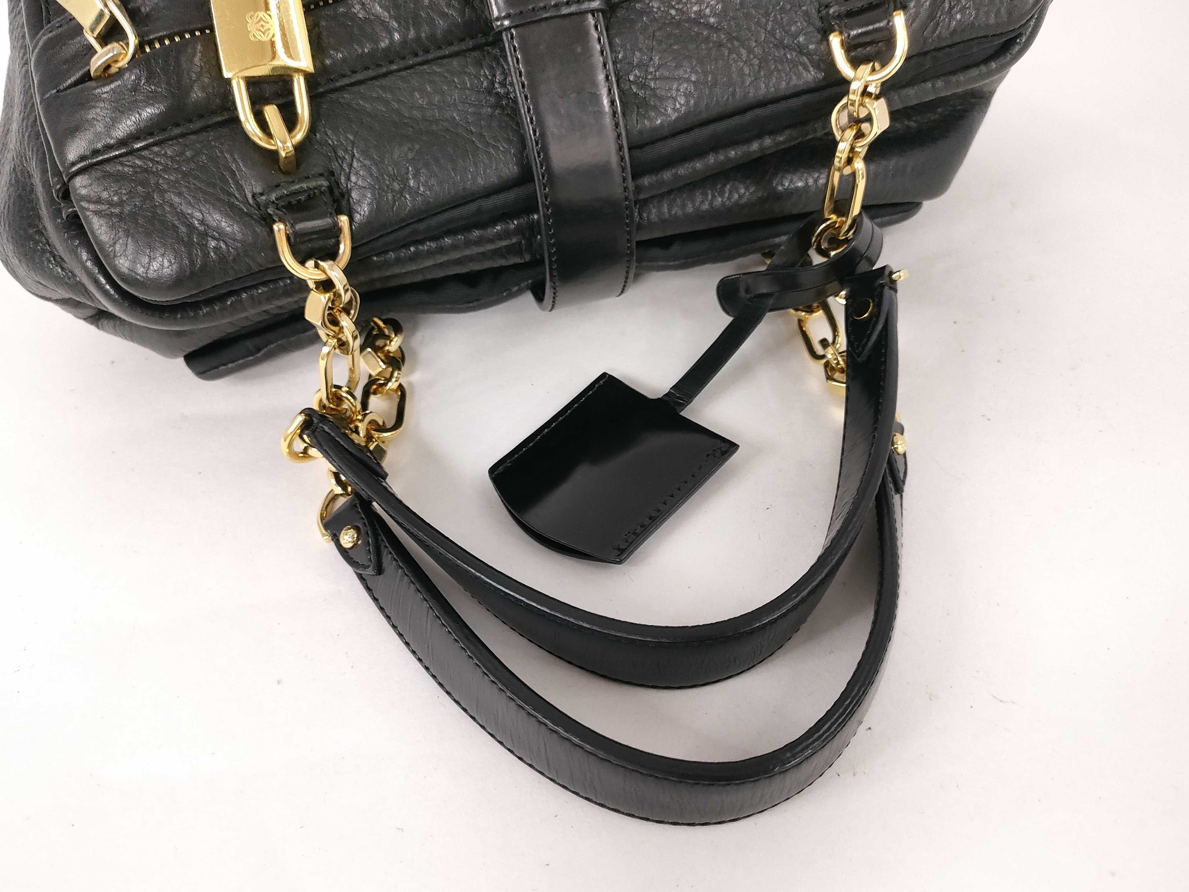 Laura Chain Handbag, Leather, Black Handbag — view 3