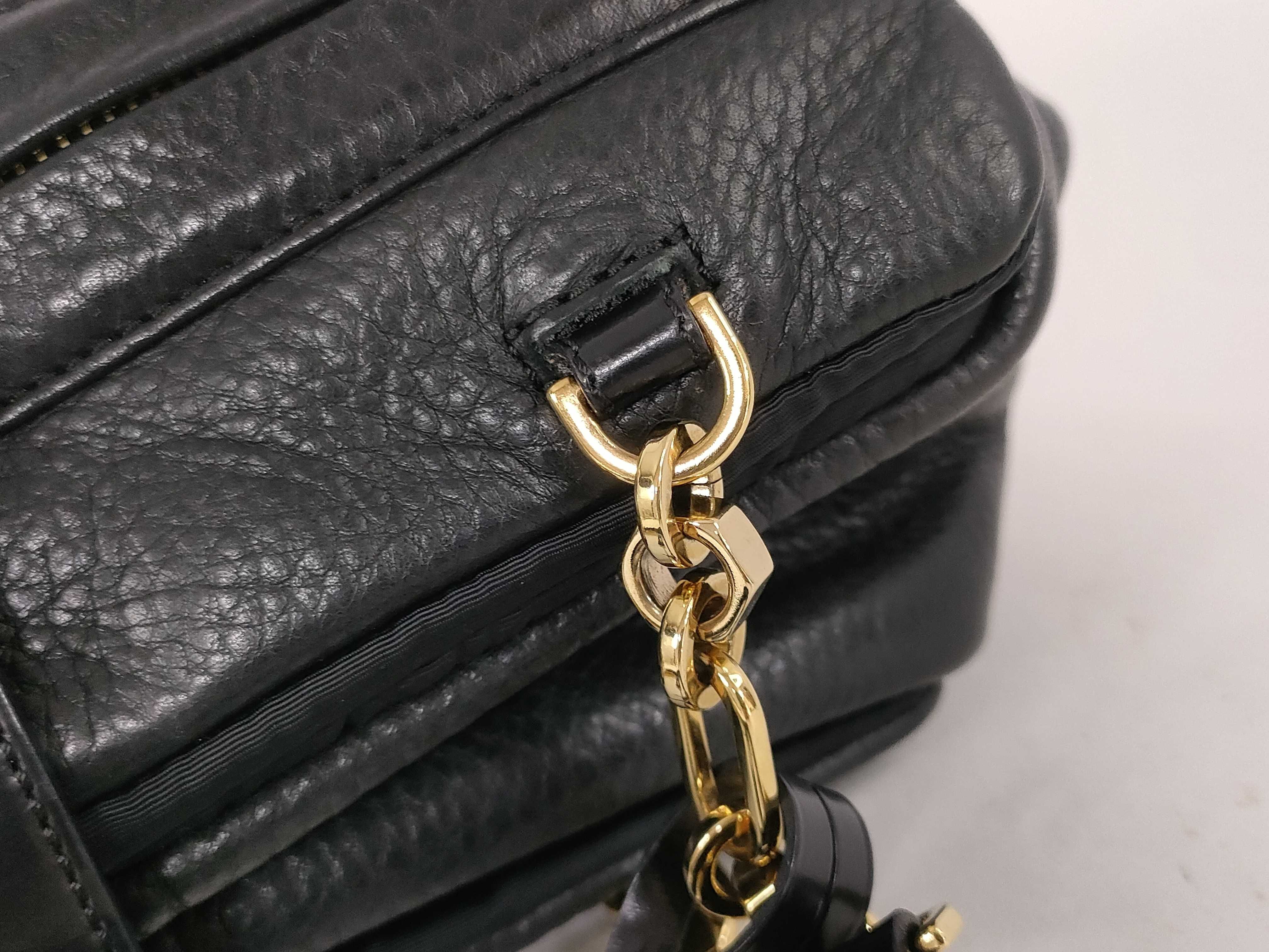 Laura Chain Handbag, Leather, Black Handbag — view 5