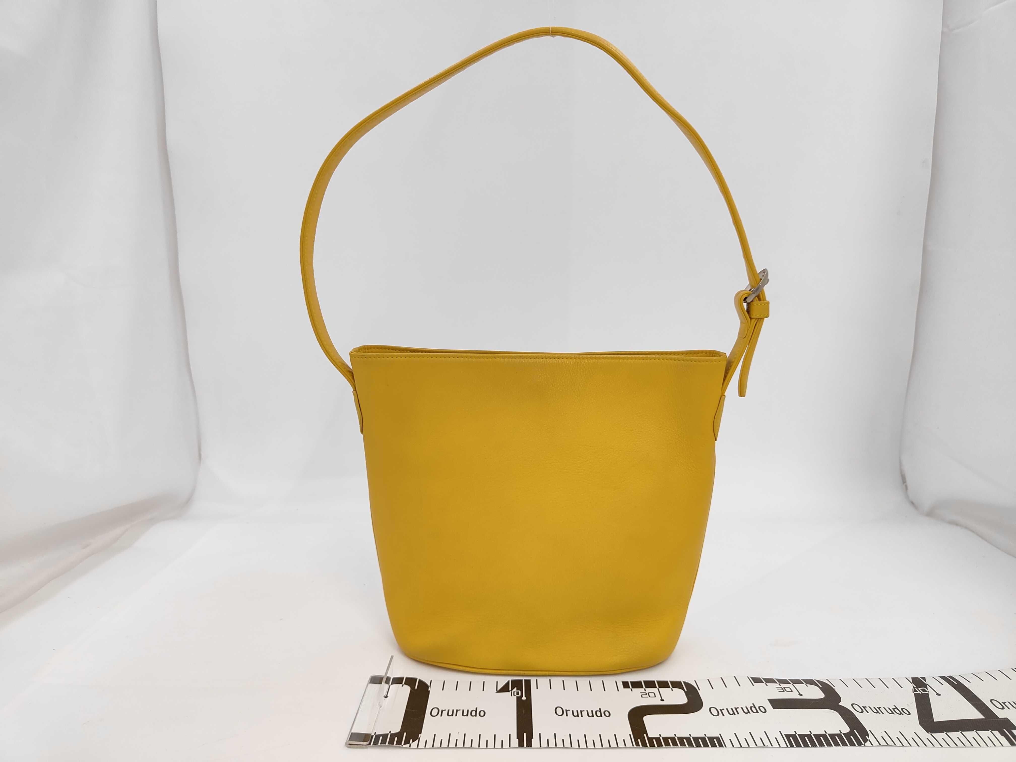 Handbag One Shoulder Leather Yellow Shoulder Bag — view 2