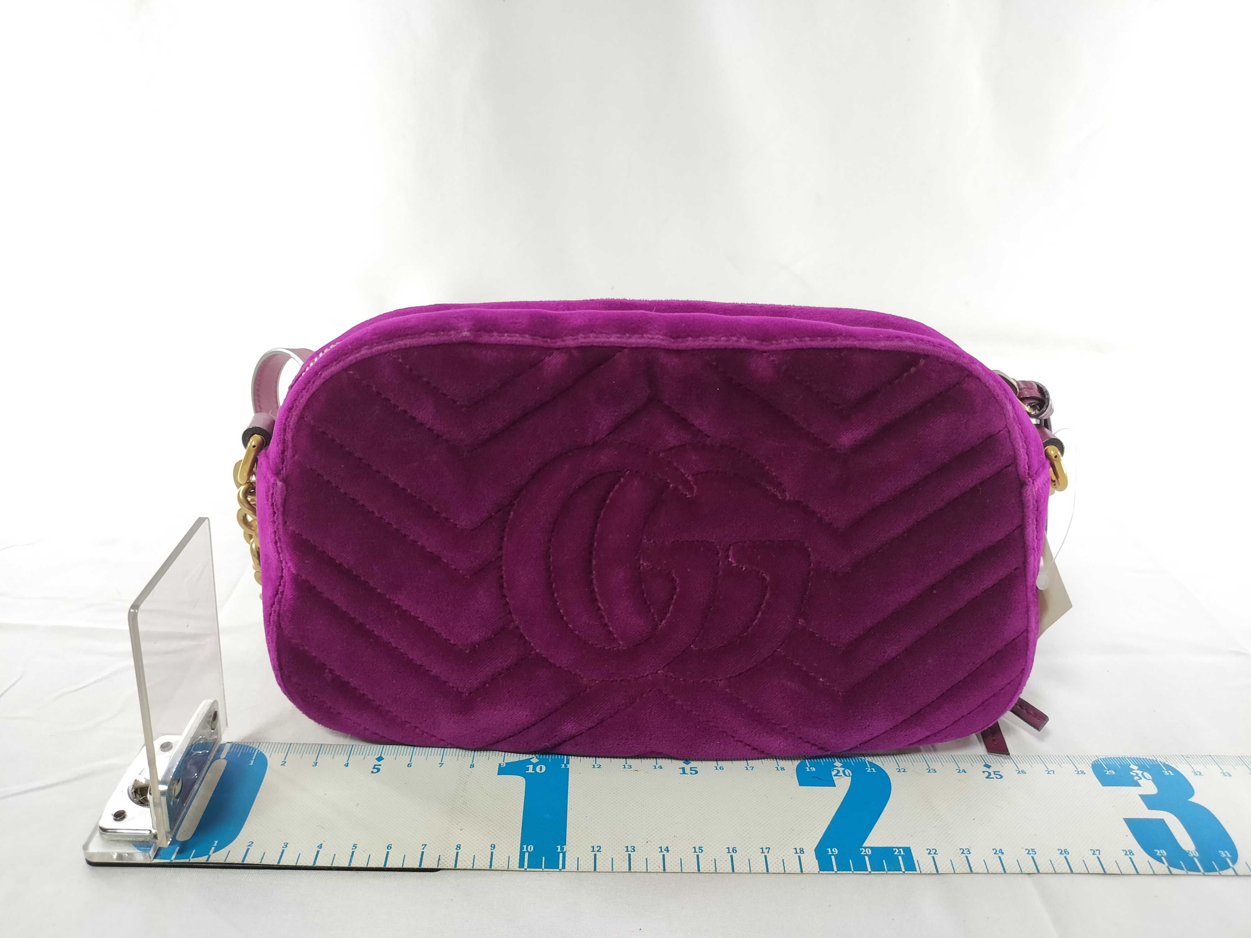GG Marmont Gucci GG Velour Chain Shoulder Bag — view 2