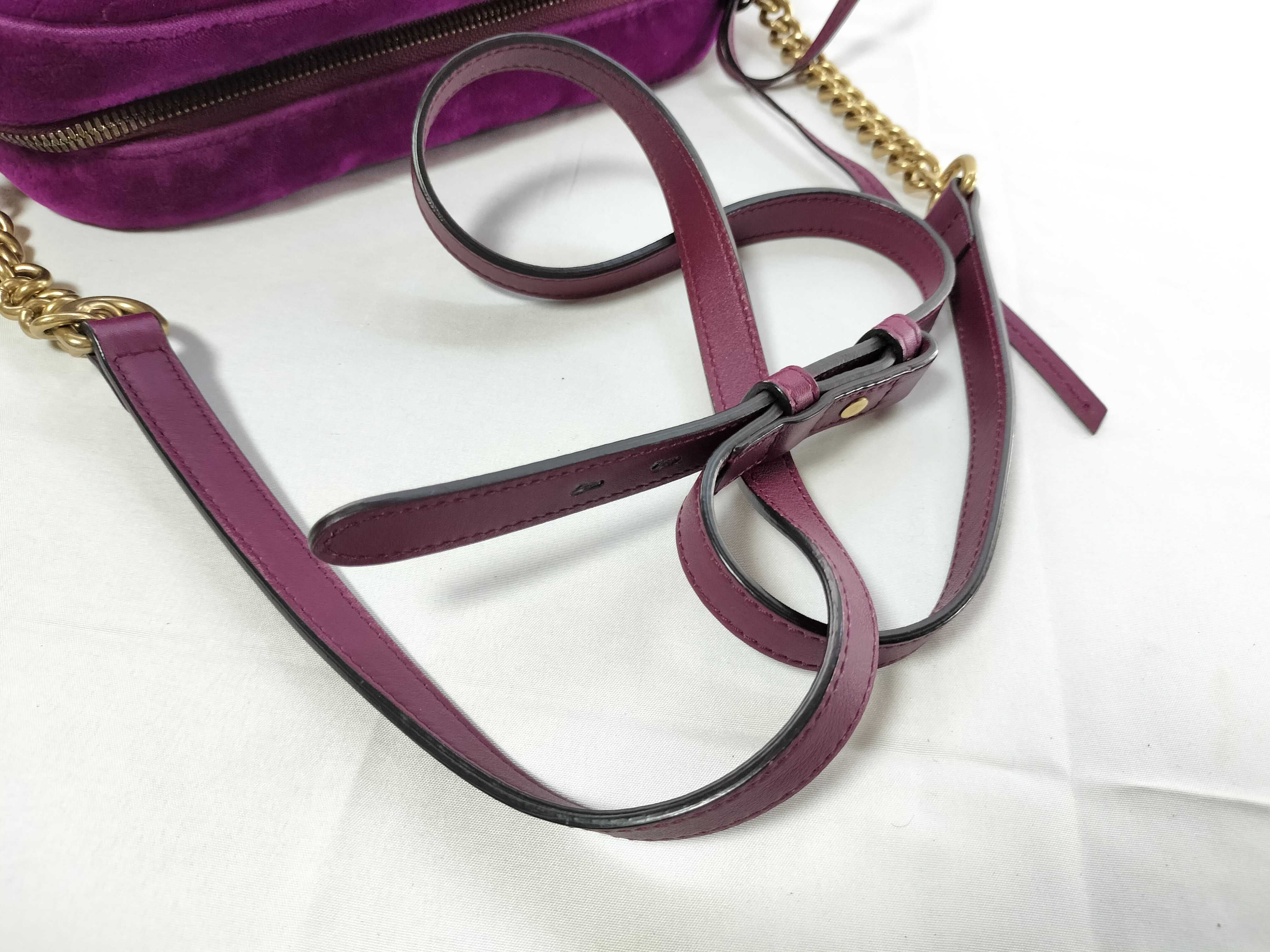 GG Marmont Gucci GG Velour Chain Shoulder Bag — view 3