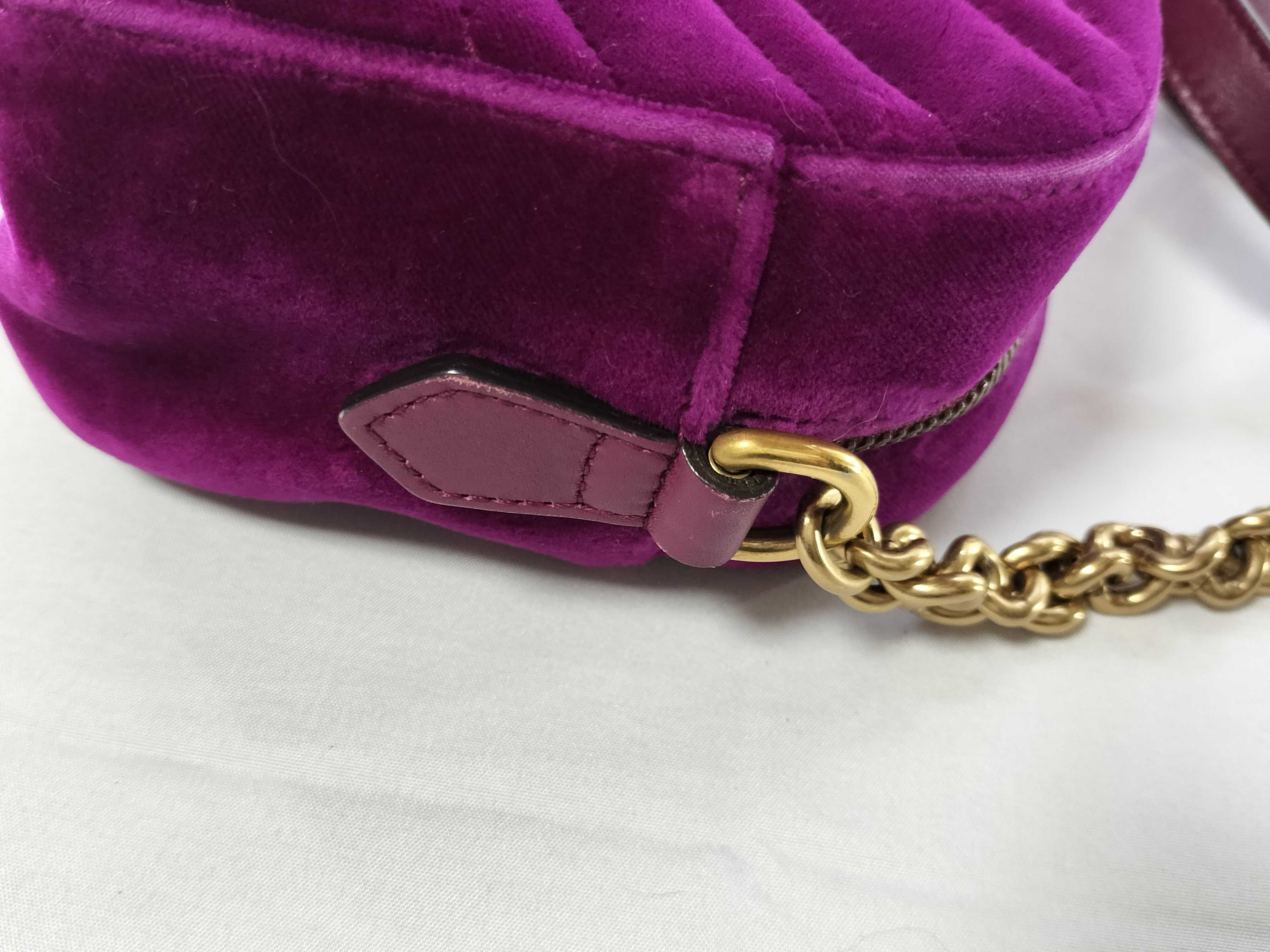 GG Marmont Gucci GG Velour Chain Shoulder Bag — view 5
