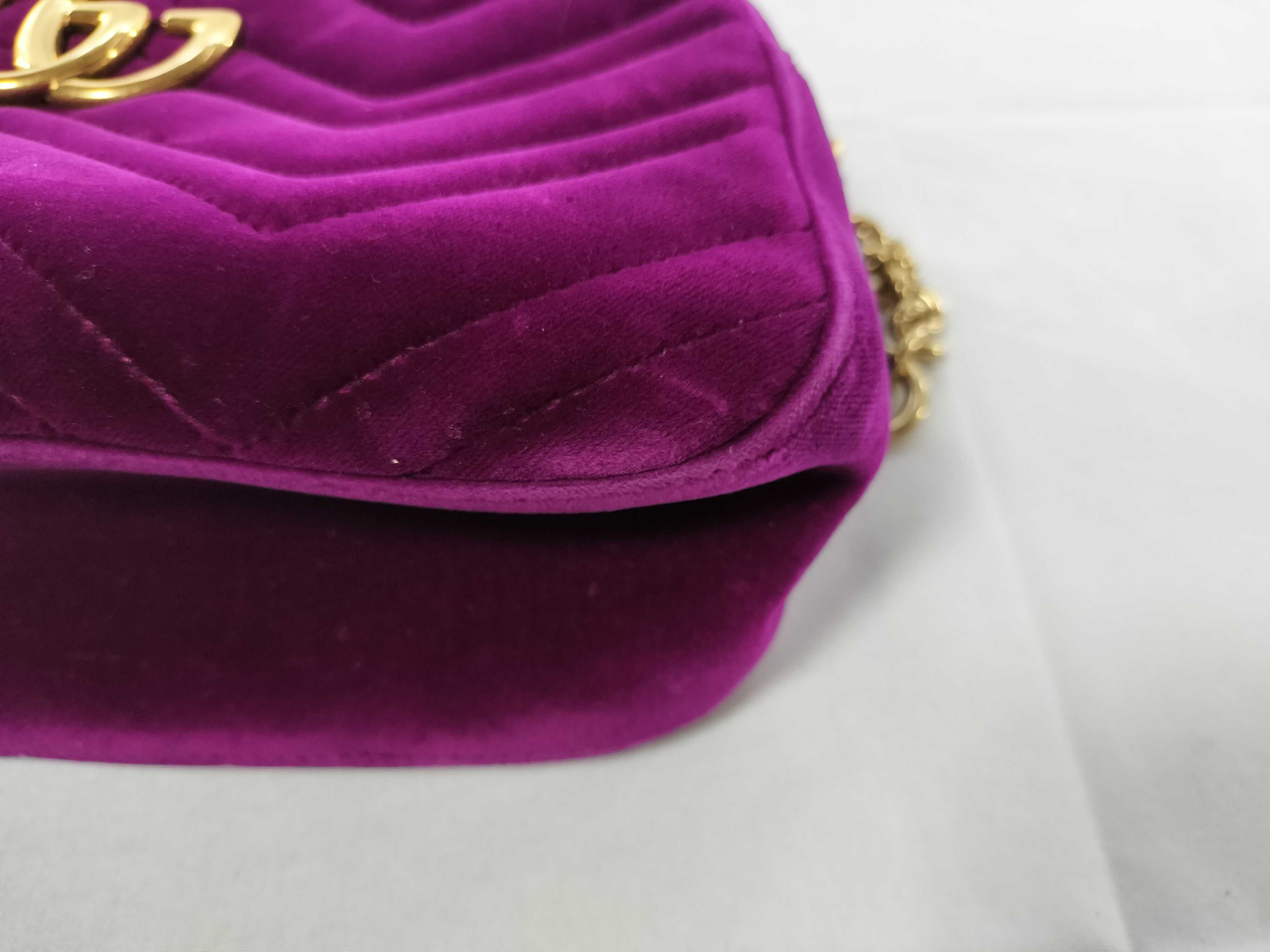 GG Marmont Gucci GG Velour Chain Shoulder Bag — view 7