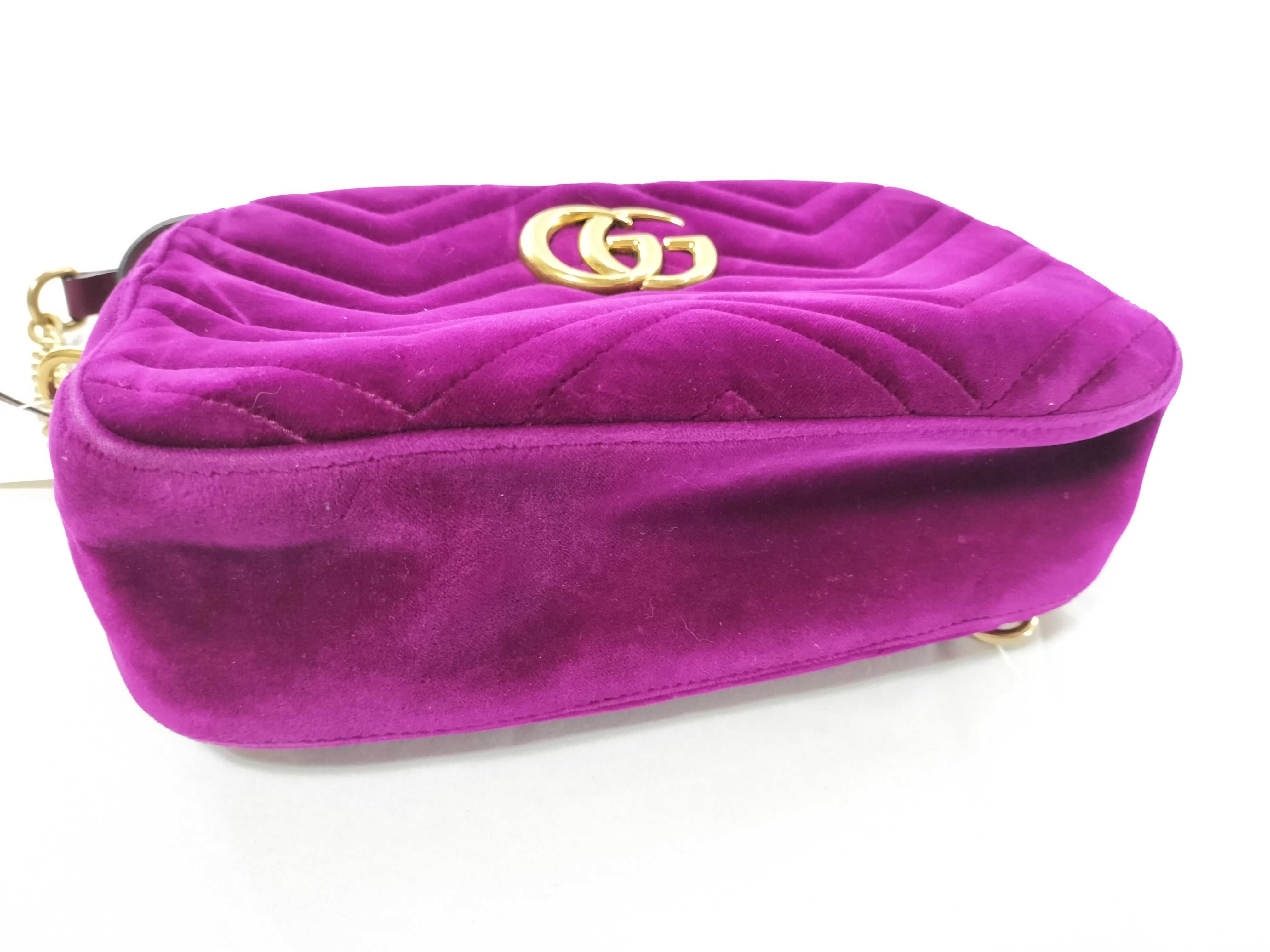 GG Marmont Gucci GG Velour Chain Shoulder Bag — view 8
