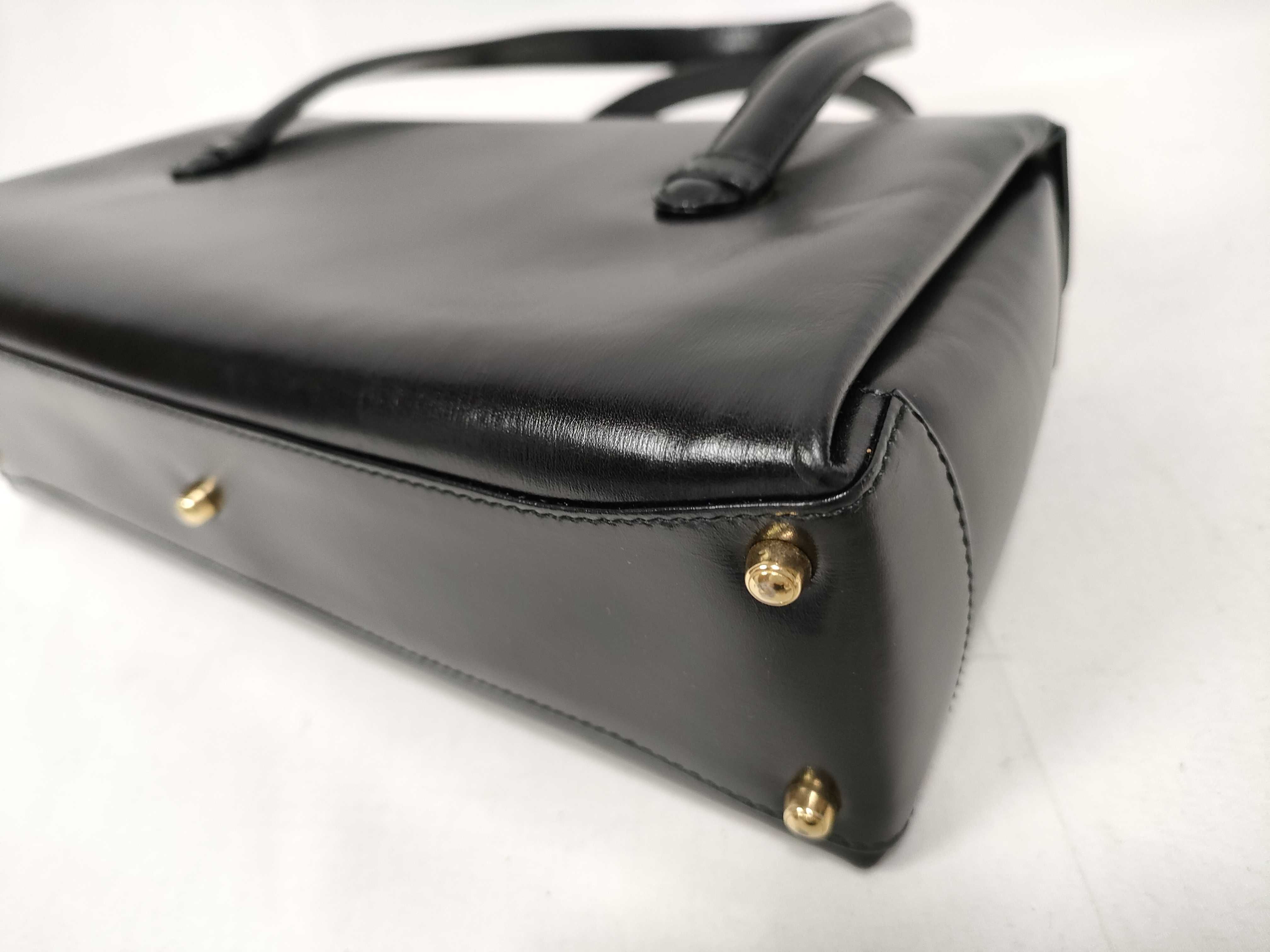 Leather G Logo Handbag, Black — view 4