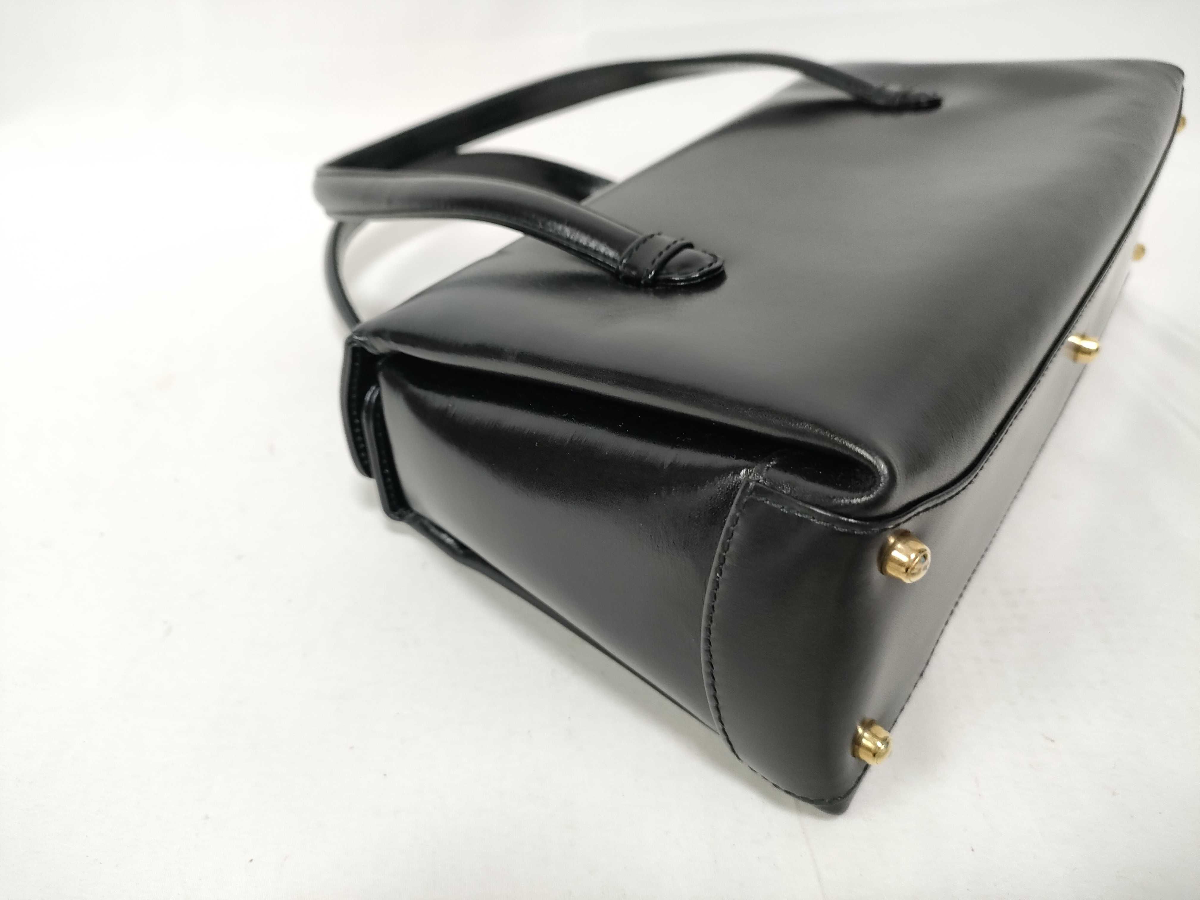 Leather G Logo Handbag, Black — view 5