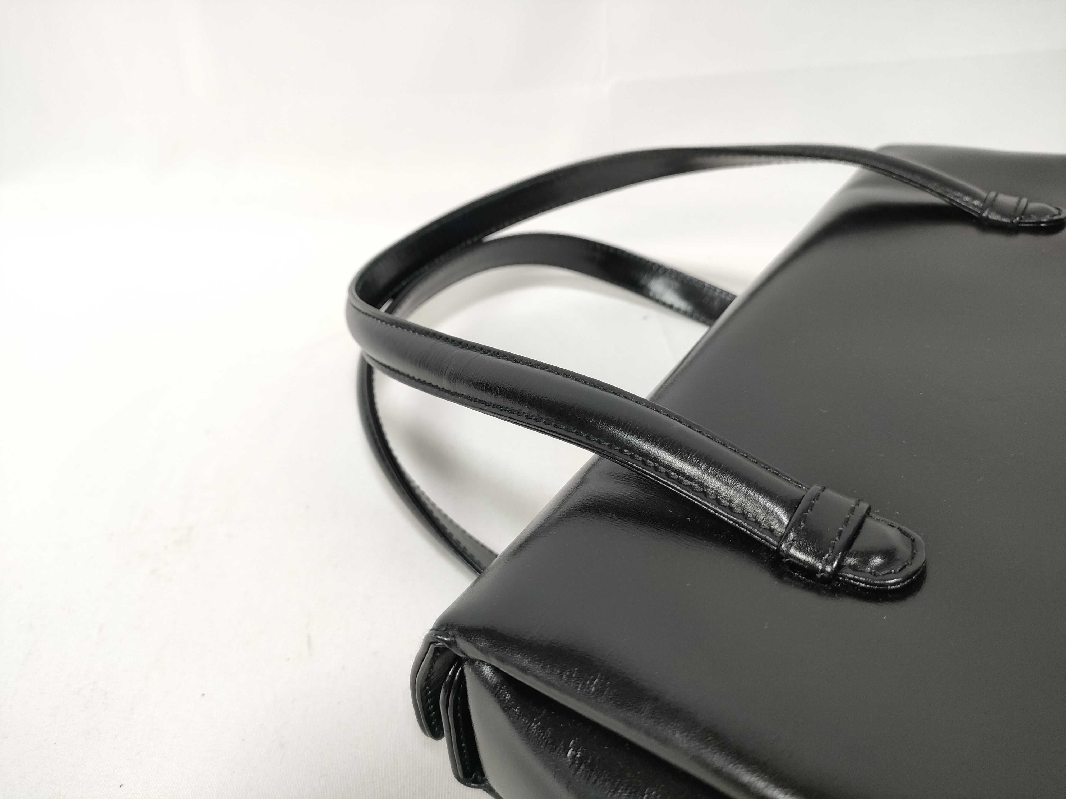 Leather G Logo Handbag, Black — view 6