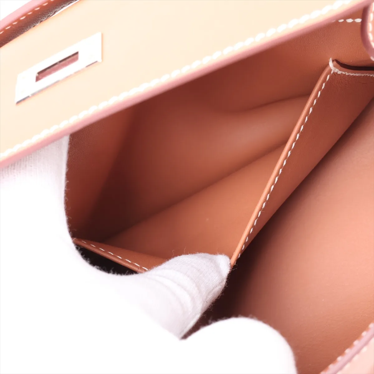 [Individually packaged] Hermes Pochette Kelly, Veau Swift leather, gold, silver hardware, K: 2025 — view 8