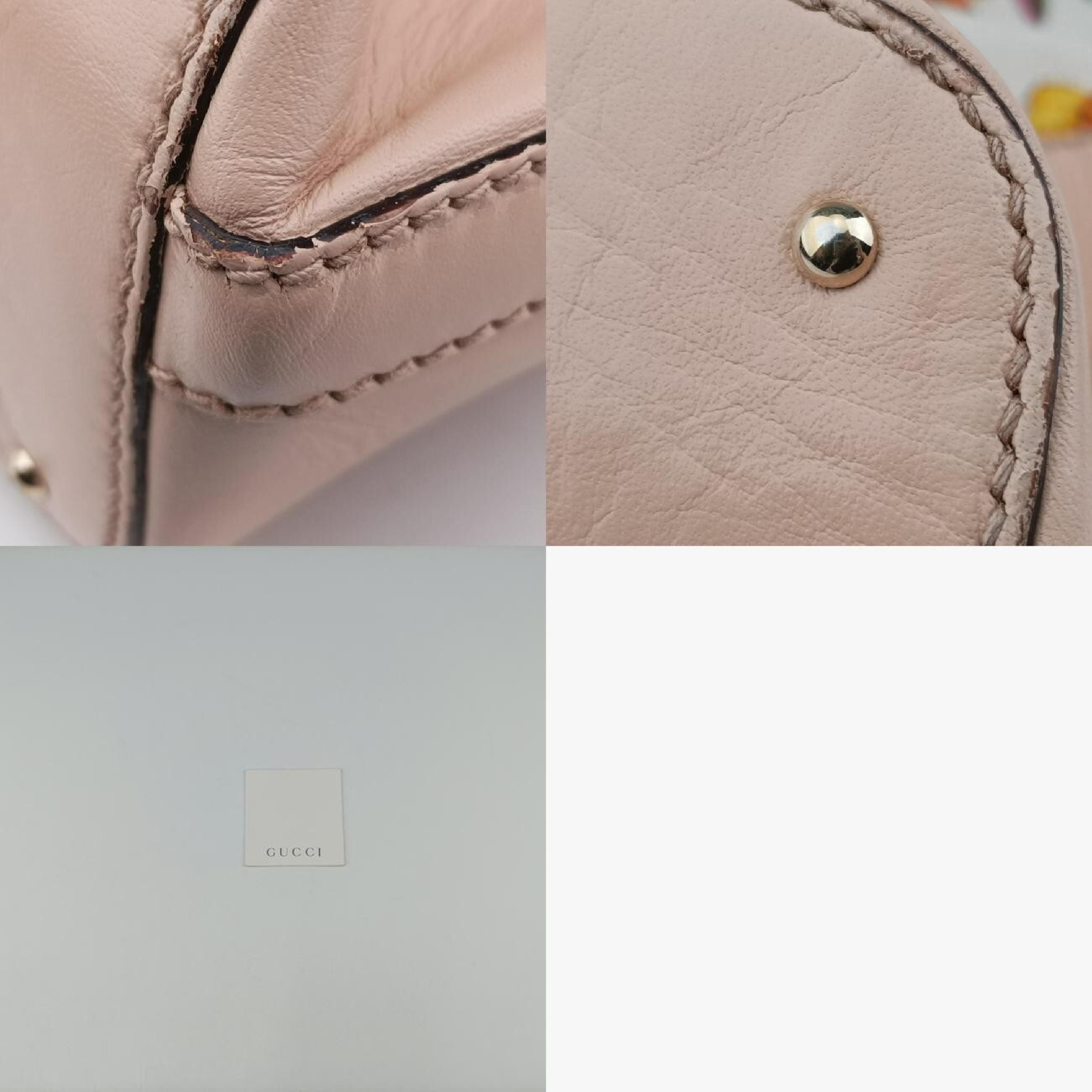 Horsebit Medium Hustler Ivory x Pink x Multicolor Canvas x Leather Handbag 137385 — view 11