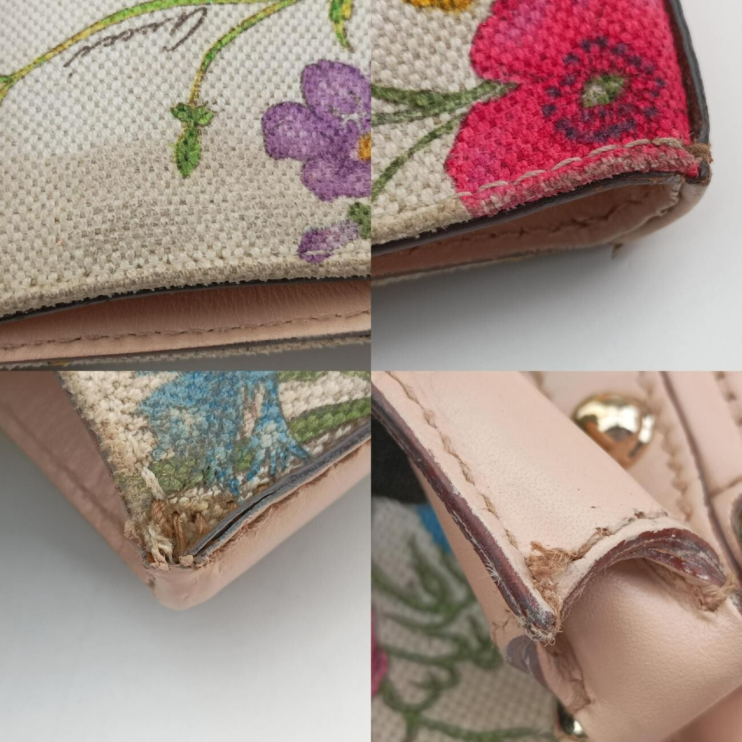Horsebit Medium Hustler Ivory x Pink x Multicolor Canvas x Leather Handbag 137385 — view 9