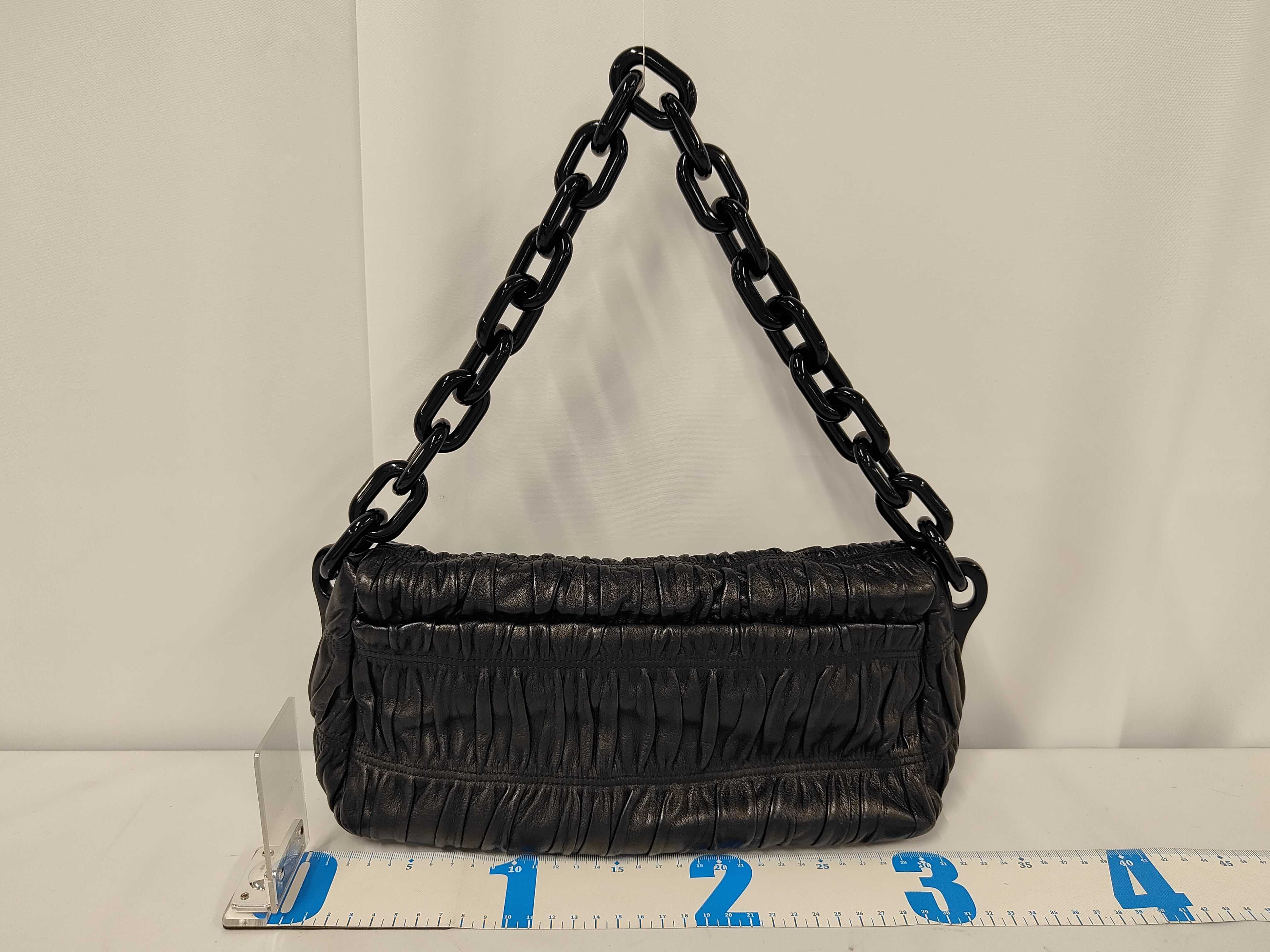 Gathered Plastic Chain Shoulder Bag — view 2