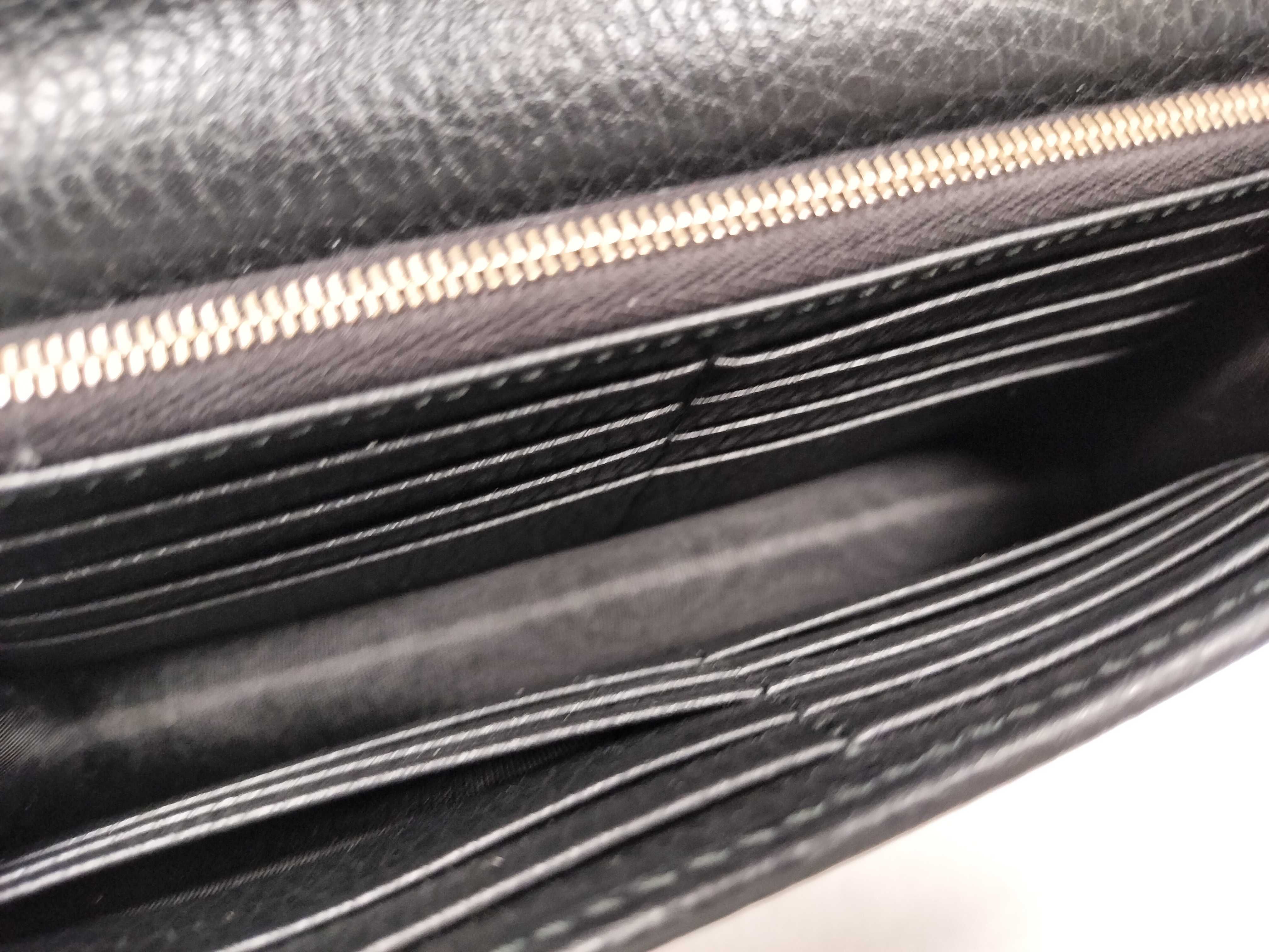 Interlocking G Leather Chain Wallet Black 615523 Outlet Shoulder Bag — view 12