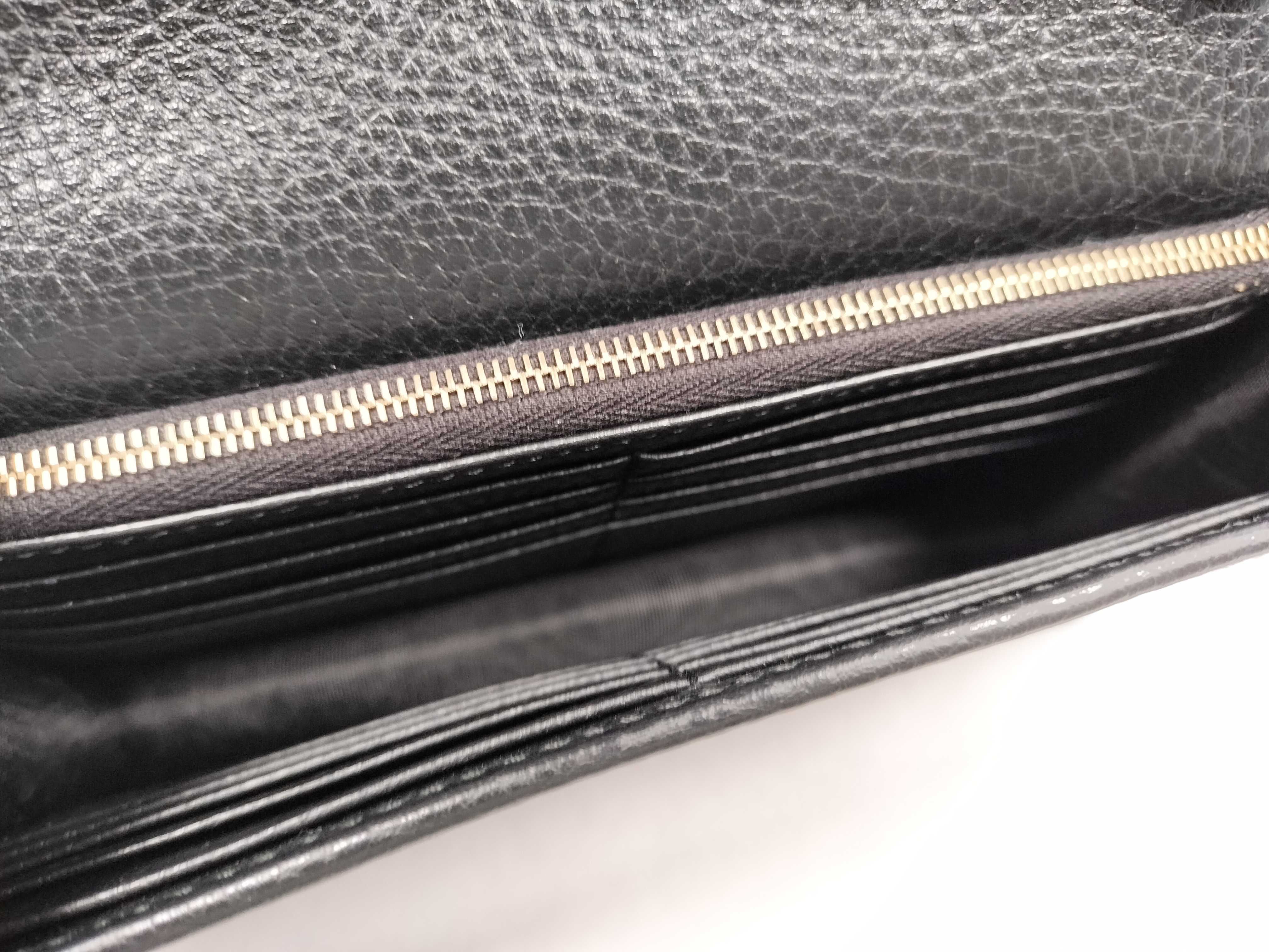 Interlocking G Leather Chain Wallet Black 615523 Outlet Shoulder Bag — view 7