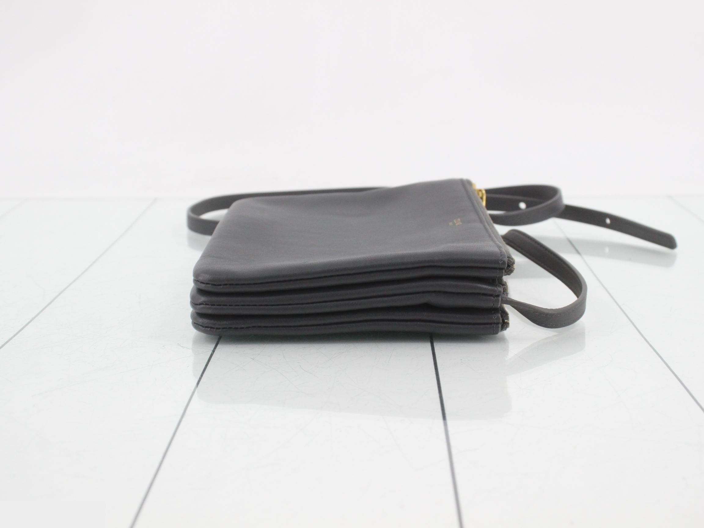 Trio Small Shoulder Bag, Gray, with dust bag, 21 x 15 x 3 cm — view 3