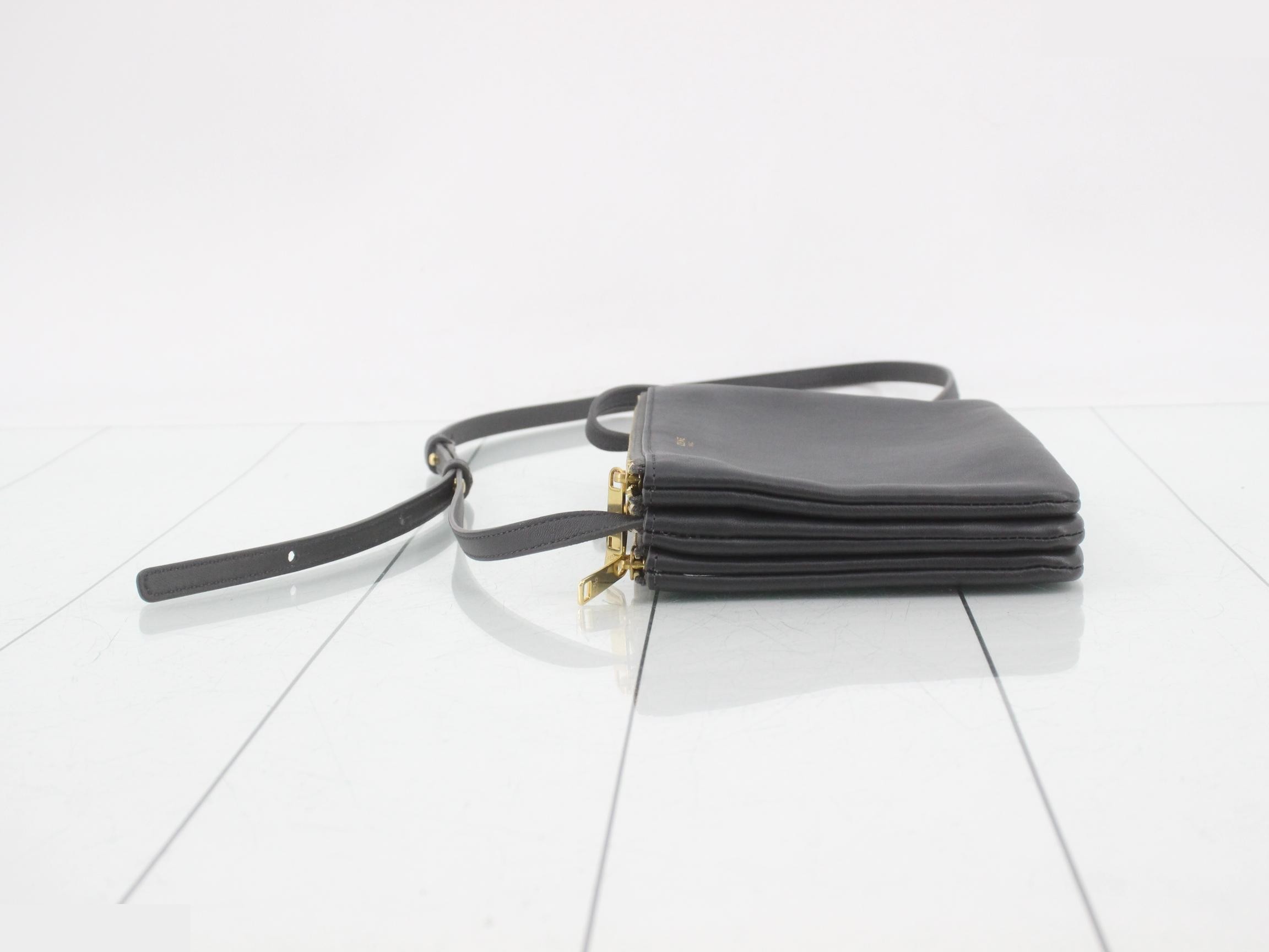 Trio Small Shoulder Bag, Gray, with dust bag, 21 x 15 x 3 cm — view 4