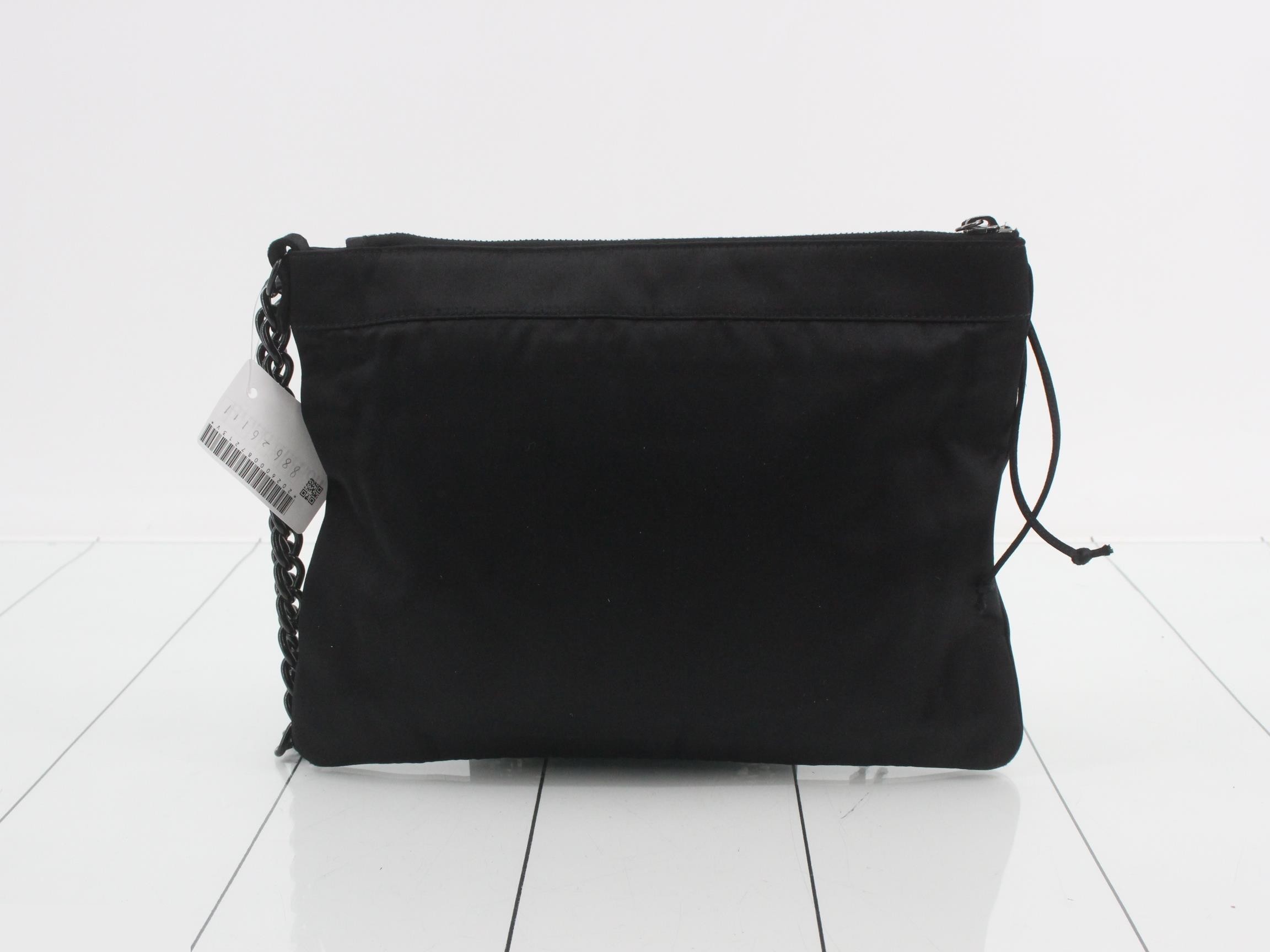 Clutch bag, satin, black — view 2
