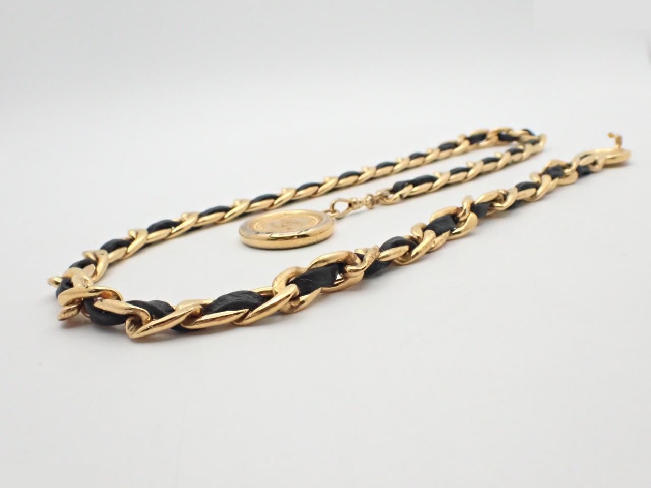 Coco Mark Leather Chain Belt, Chain approx. 75cm — view 2