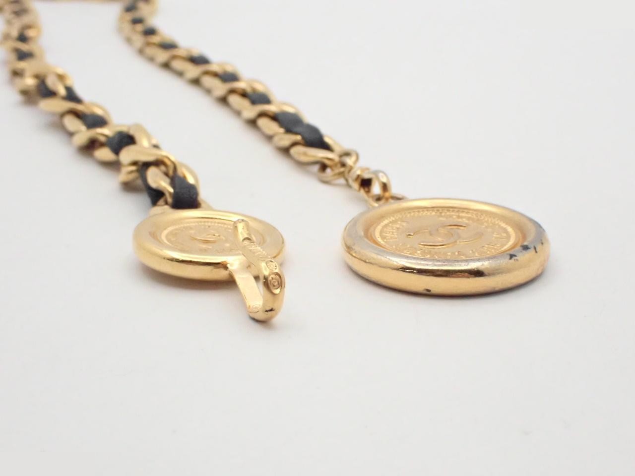 Coco Mark Leather Chain Belt, Chain approx. 75cm — view 3