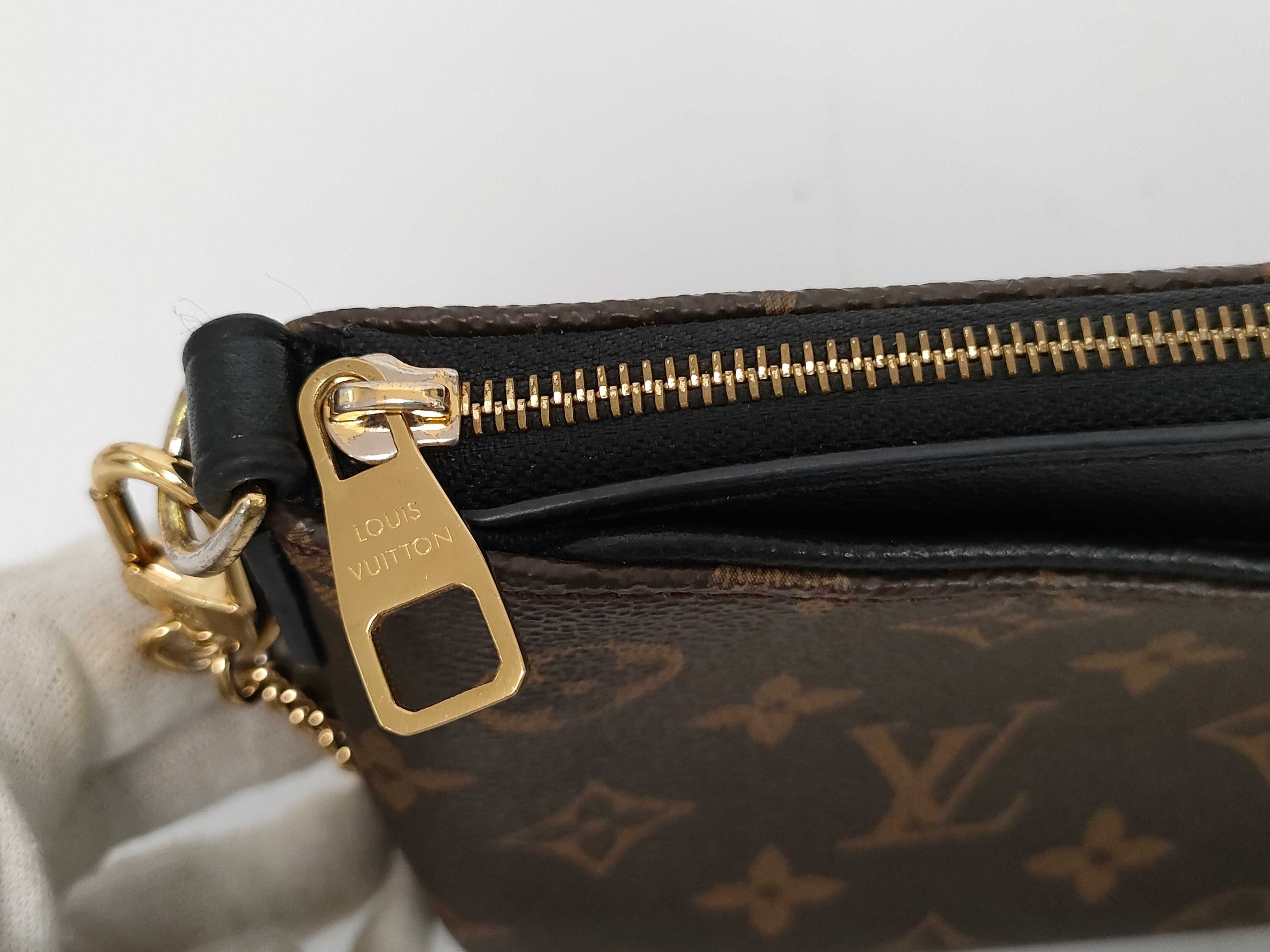 Monogram Louis Vuitton Monogram x Leather Pallas Clutch M41639 Brown x Black DU2117 Shoulder Bag — view 6