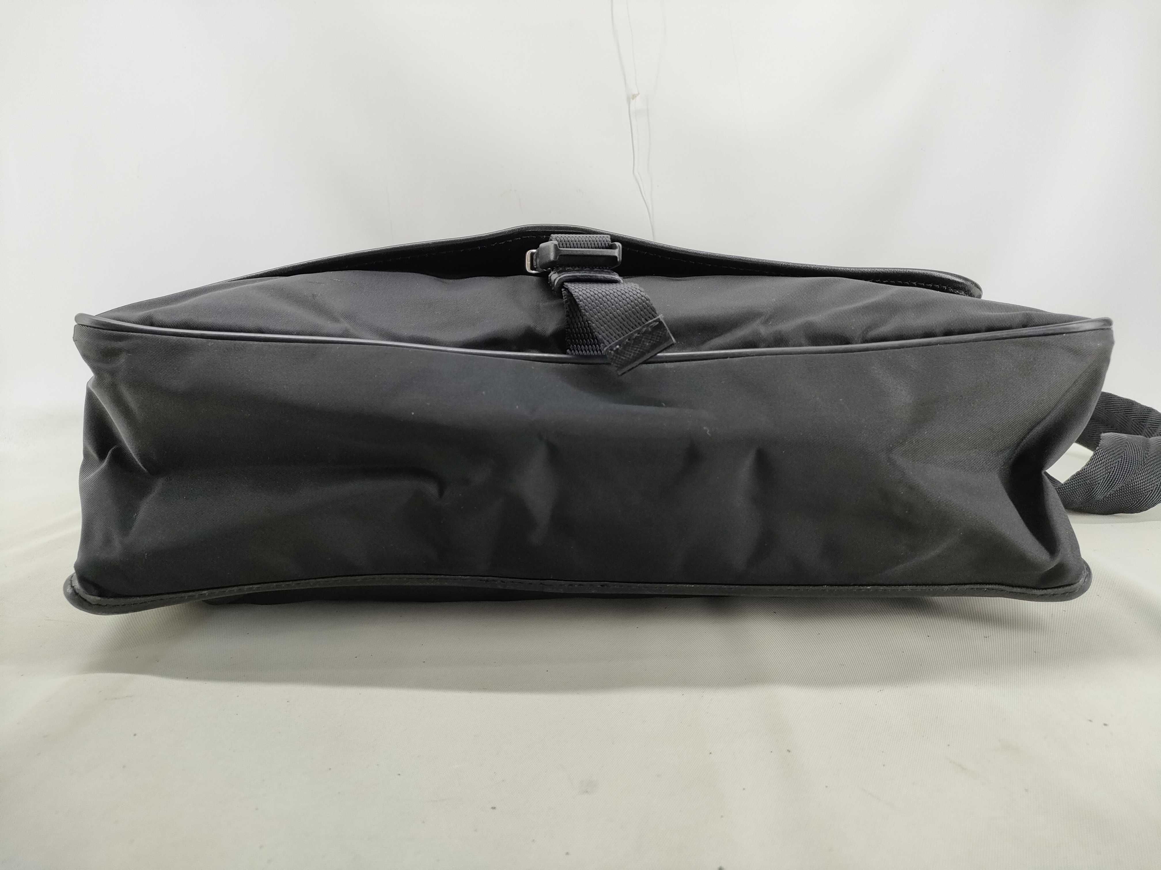 Nylon Shoulder Bag with Triangle Logo, White Tag, Size 43 — view 3