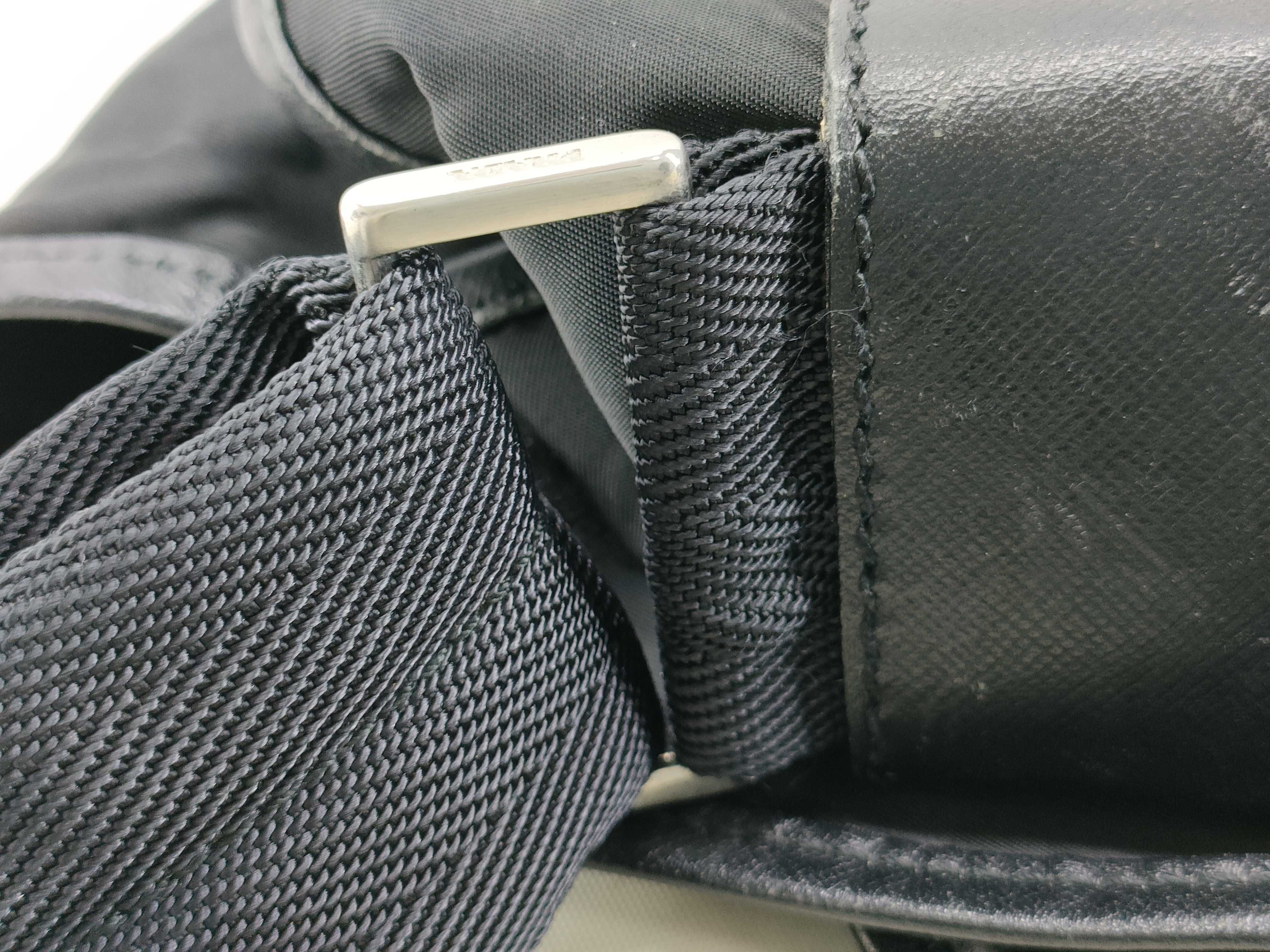 Nylon Shoulder Bag with Triangle Logo, White Tag, Size 43 — view 8