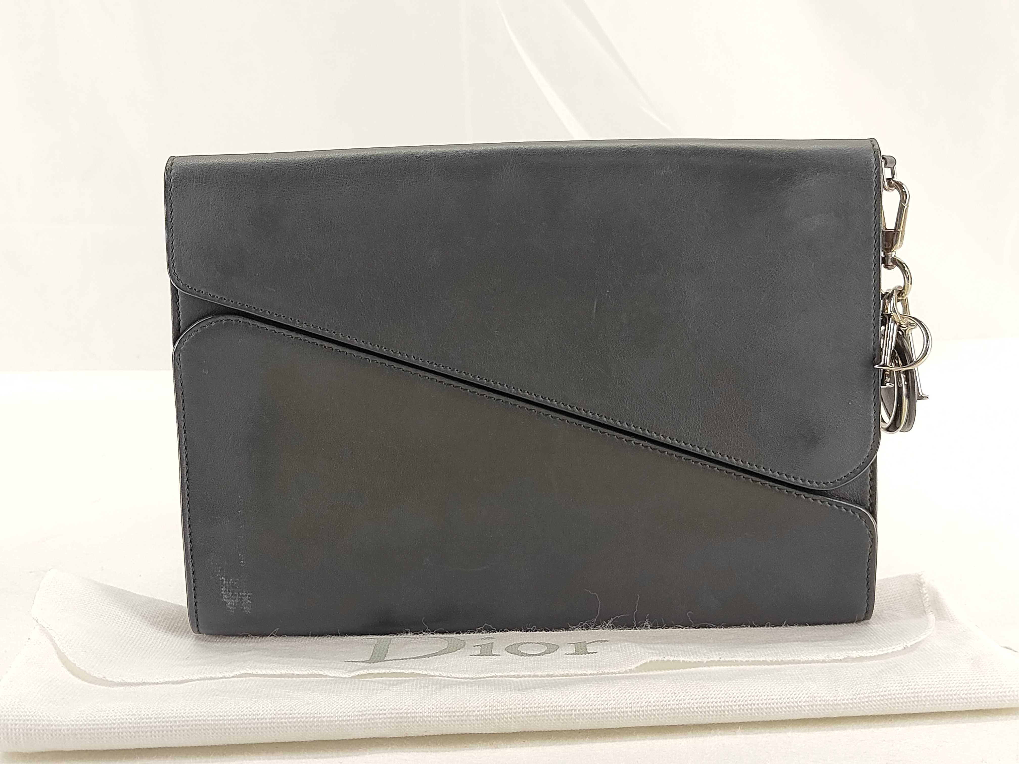 Clutch Bag, Calfskin, Black and Pink