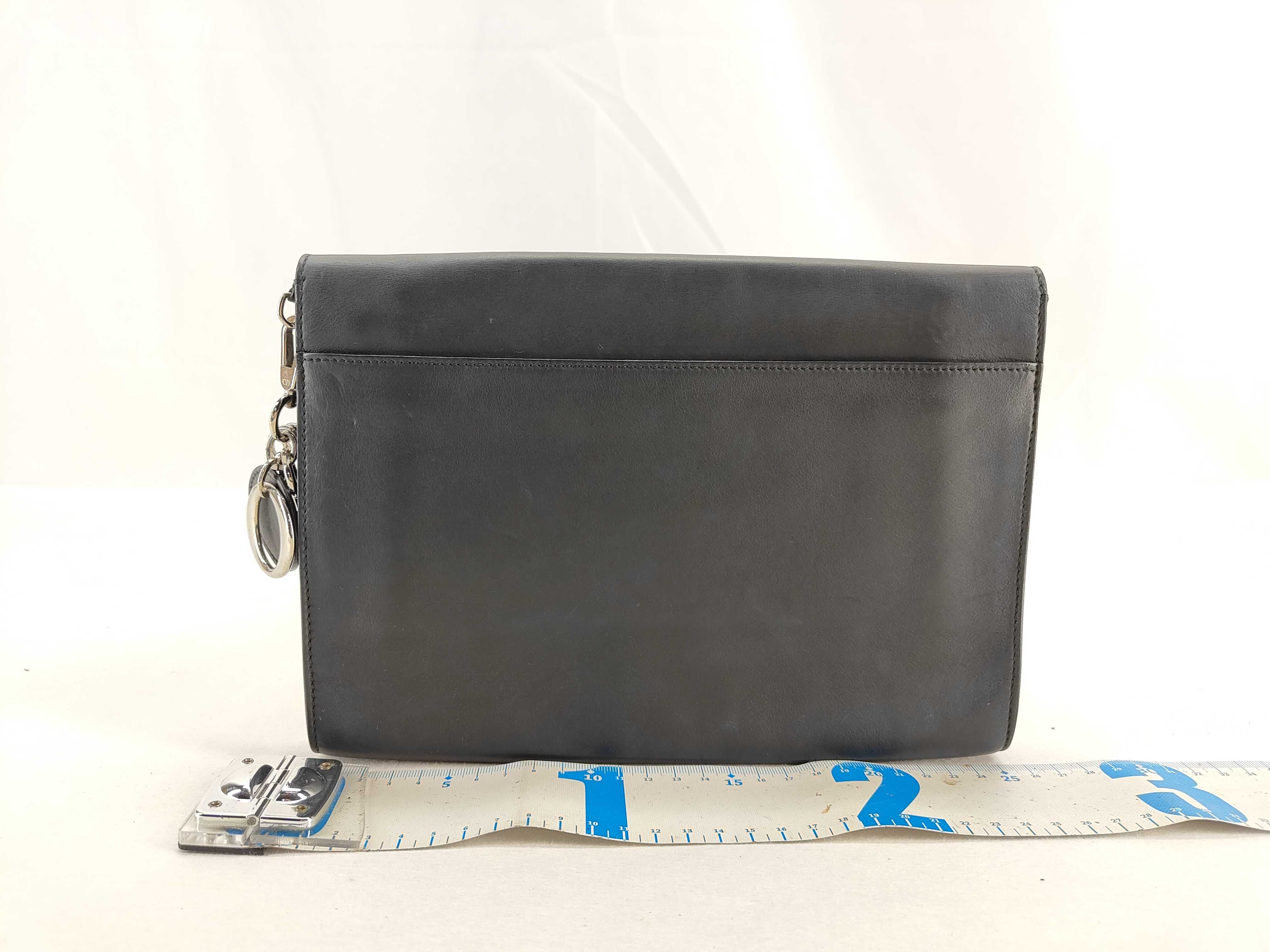 Clutch Bag, Calfskin, Black and Pink — view 2