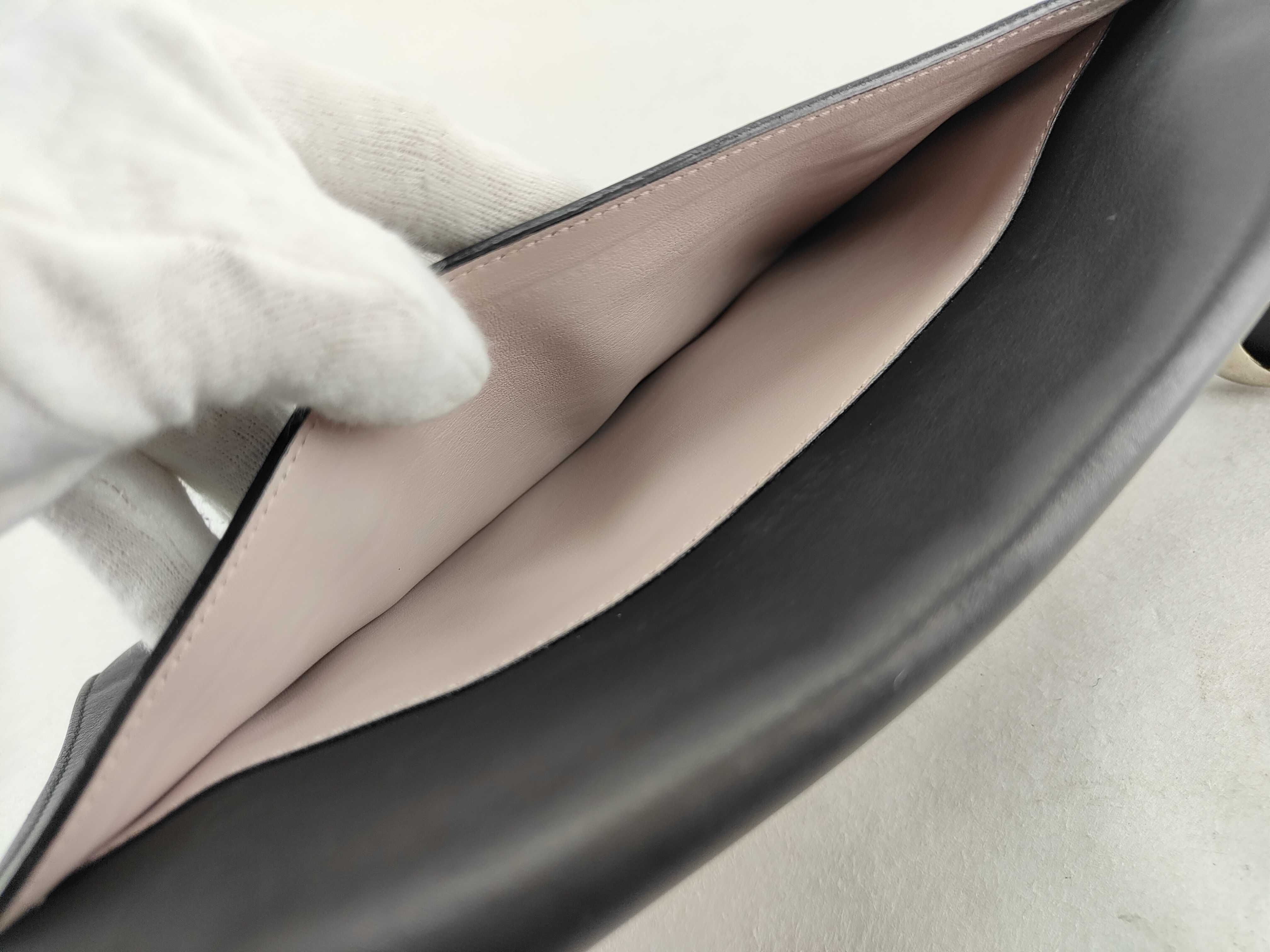 Clutch Bag, Calfskin, Black and Pink — view 14