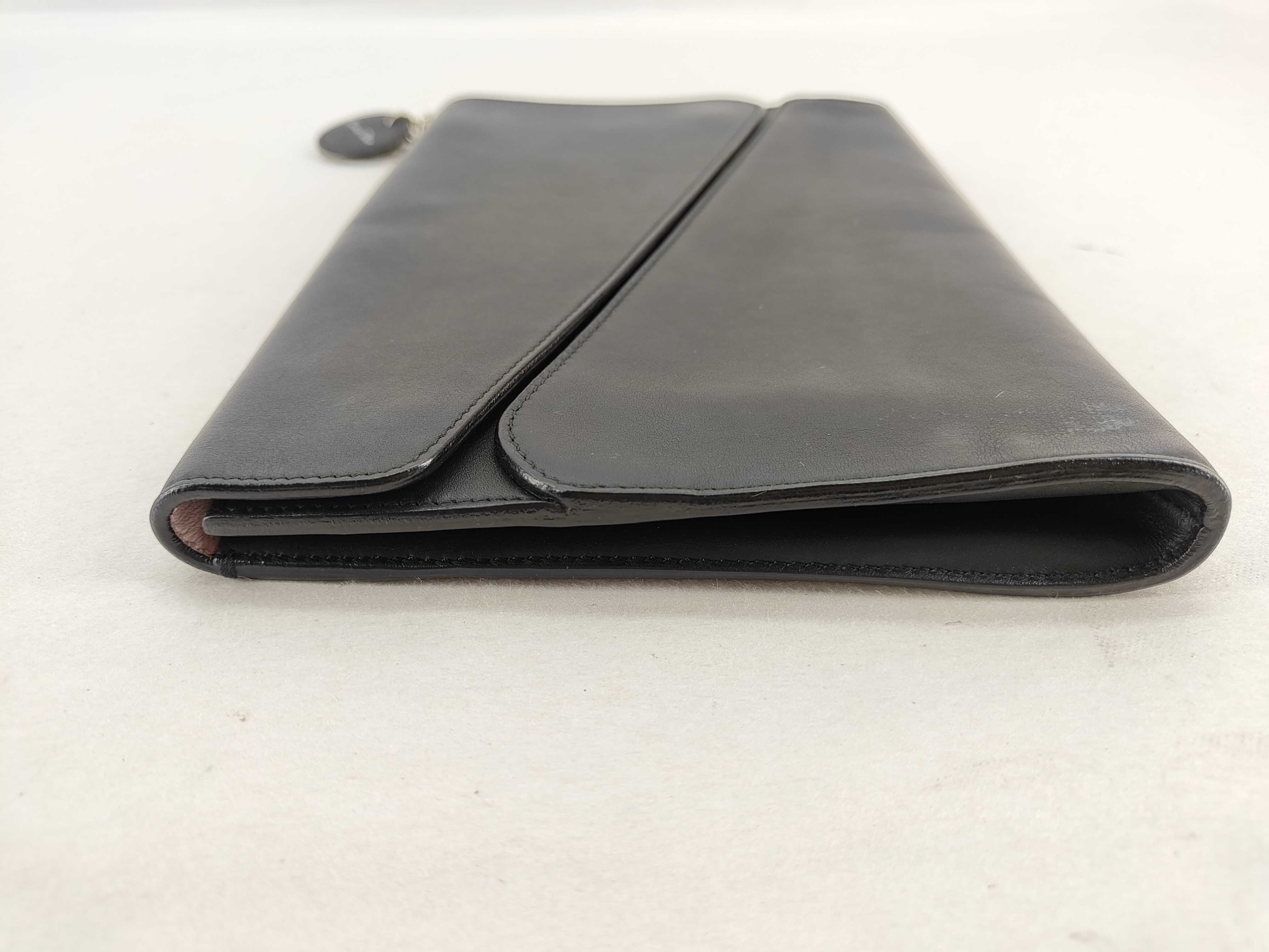 Clutch Bag, Calfskin, Black and Pink — view 7
