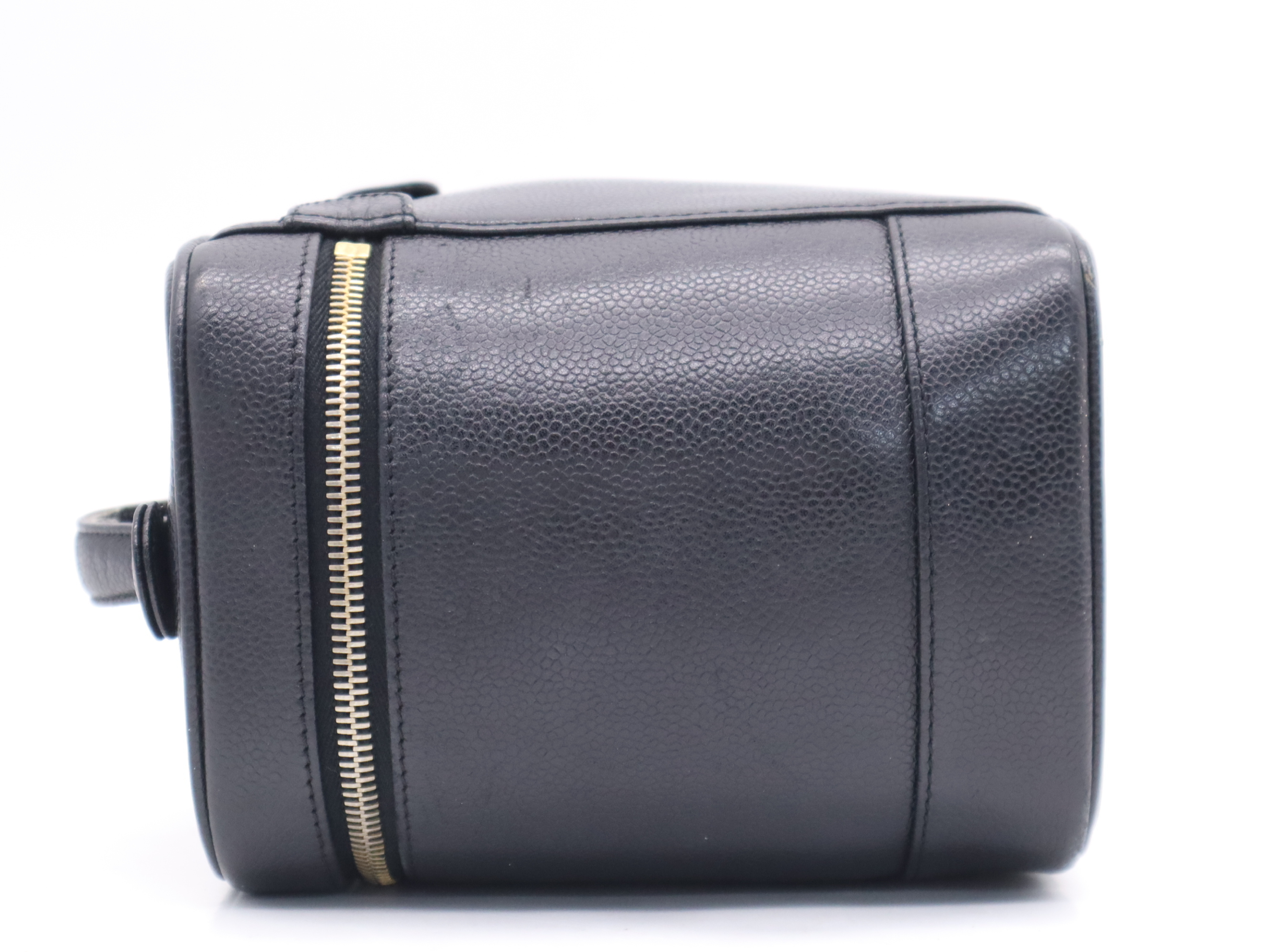 A01998 Caviar Skin Vertical Vanity Bag with Guarantee Card and Pouch — view 3