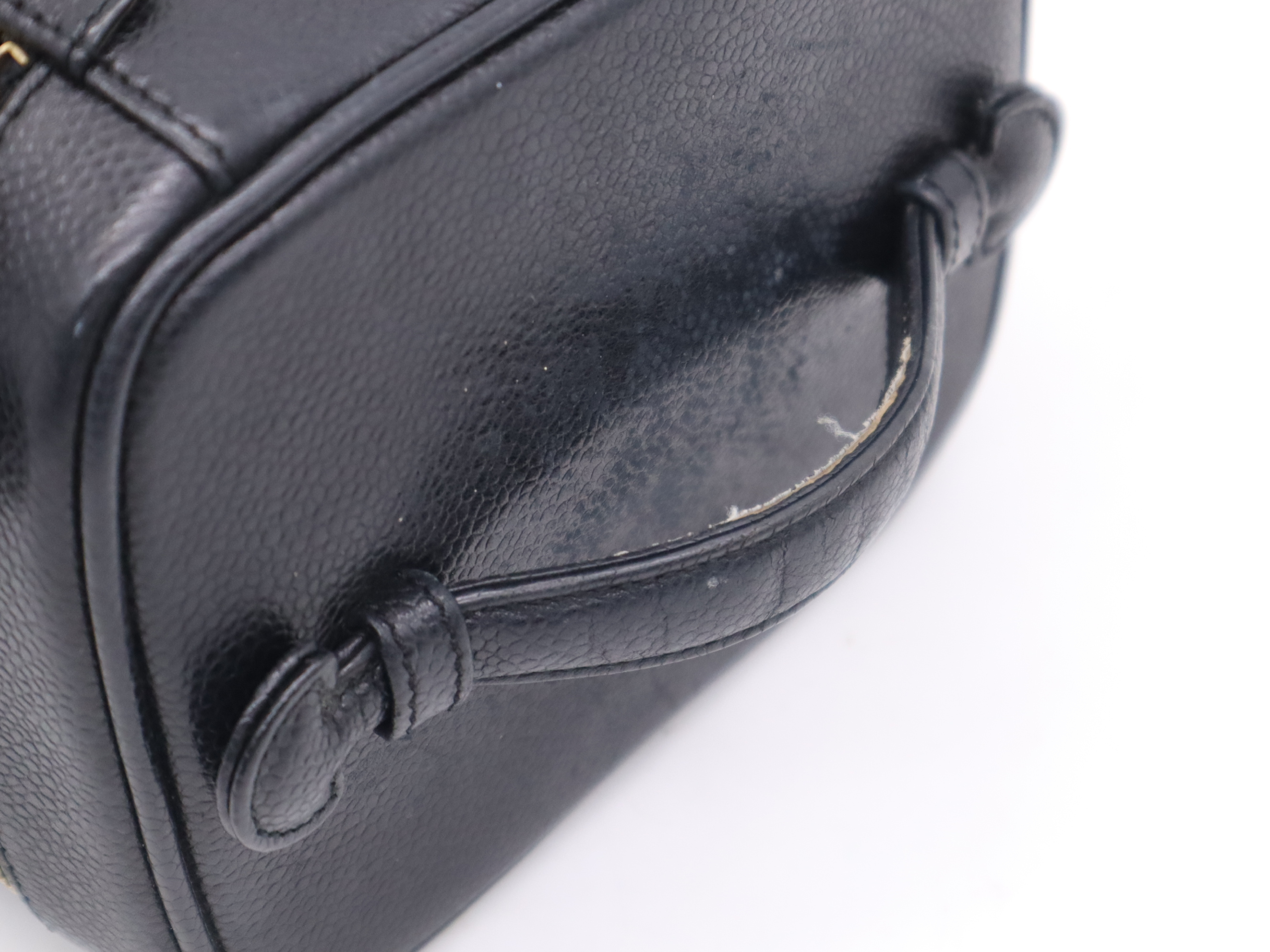 A01998 Caviar Skin Vertical Vanity Bag with Guarantee Card and Pouch — view 6