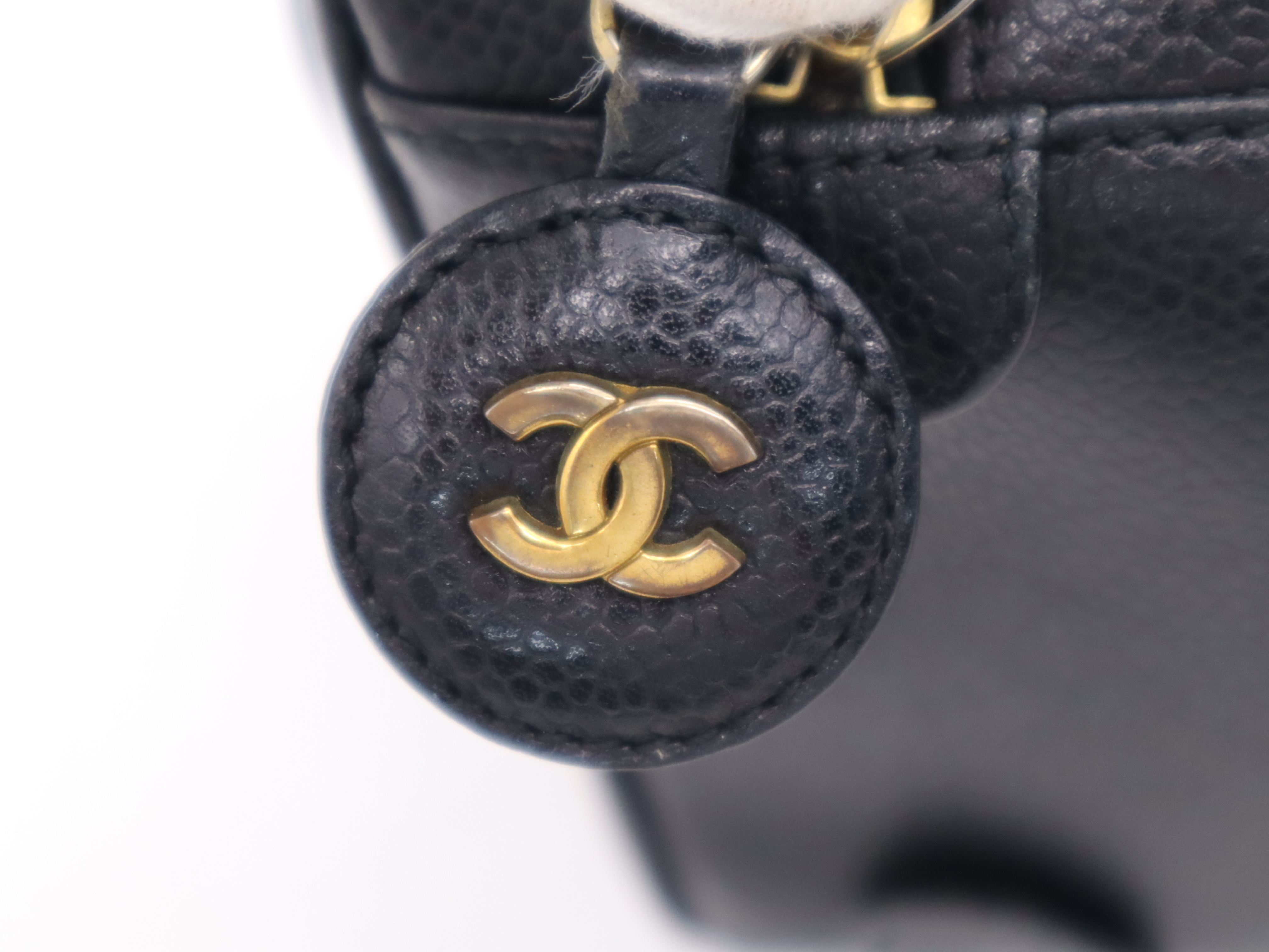 A01998 Caviar Skin Vertical Vanity Bag with Guarantee Card and Pouch — view 10