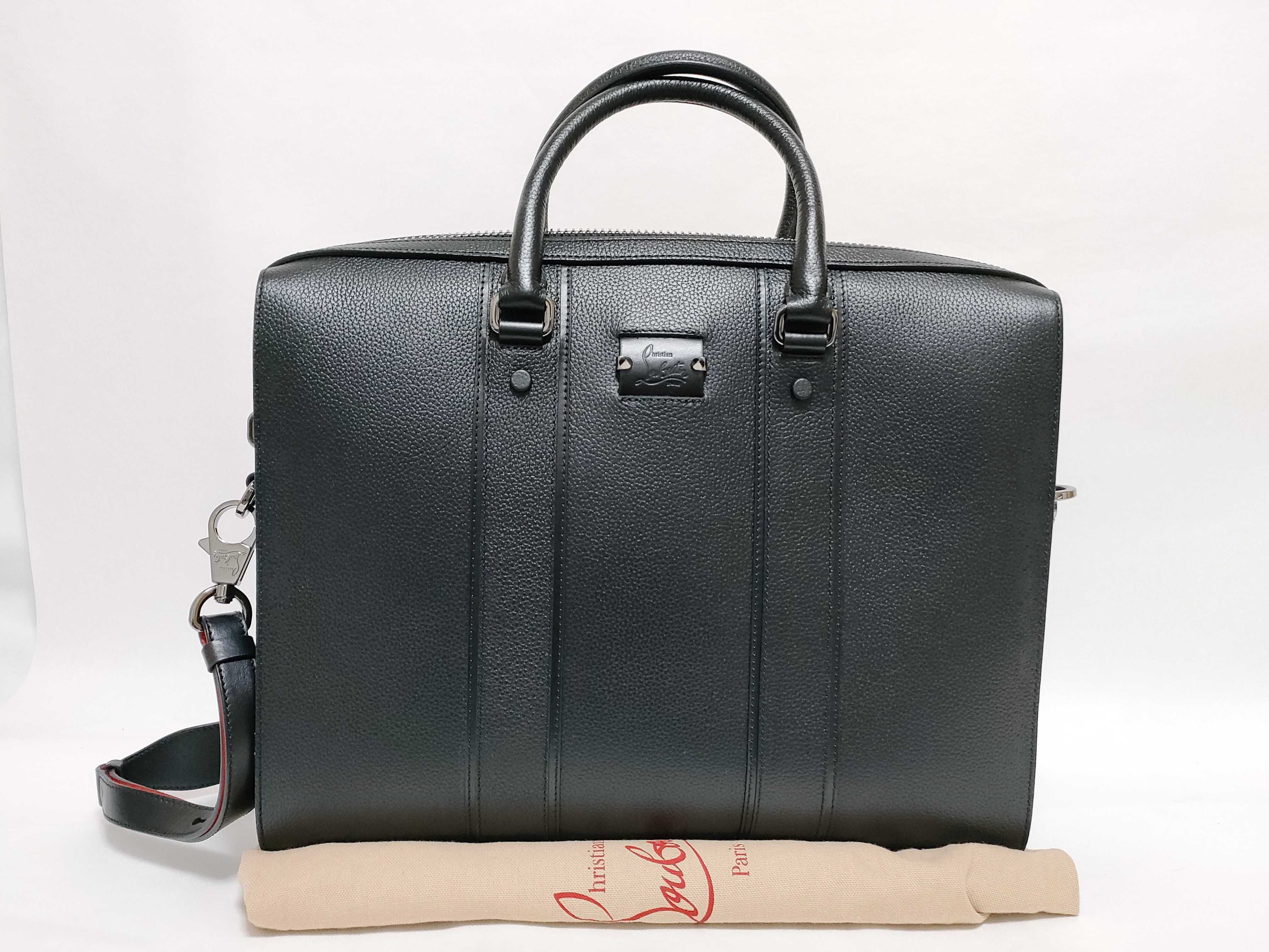 Leather 2-Way Shoulder Bag, Black, Street Wall Handbag