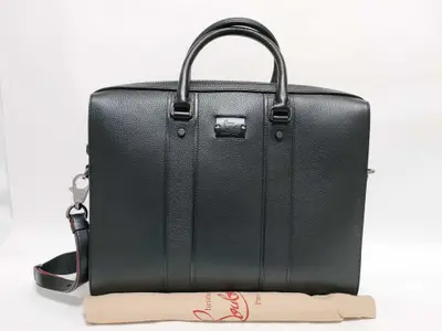 Leather 2-Way Shoulder Bag, Black, Street Wall Handbag