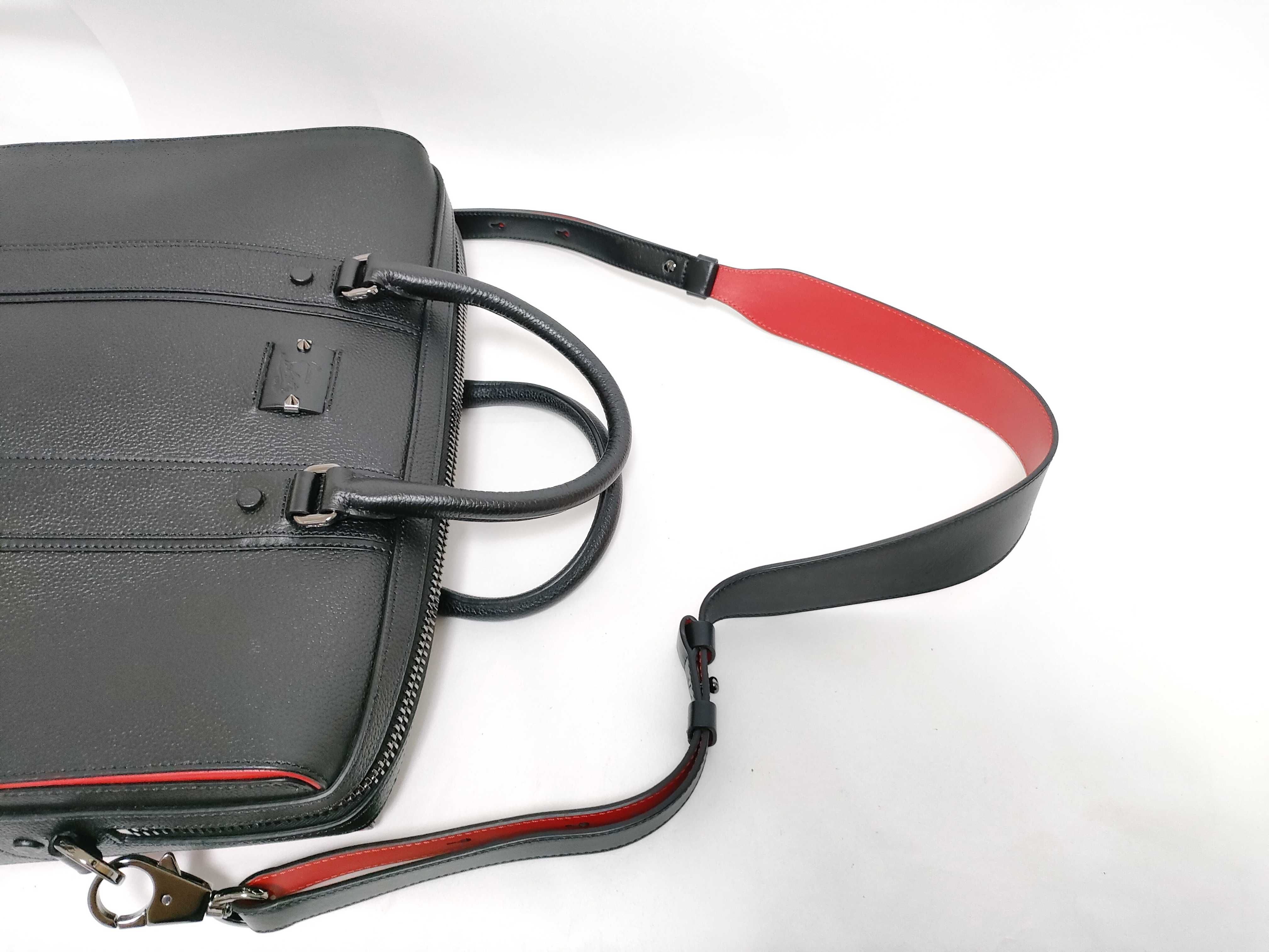 Leather 2-Way Shoulder Bag, Black, Street Wall Handbag — view 6