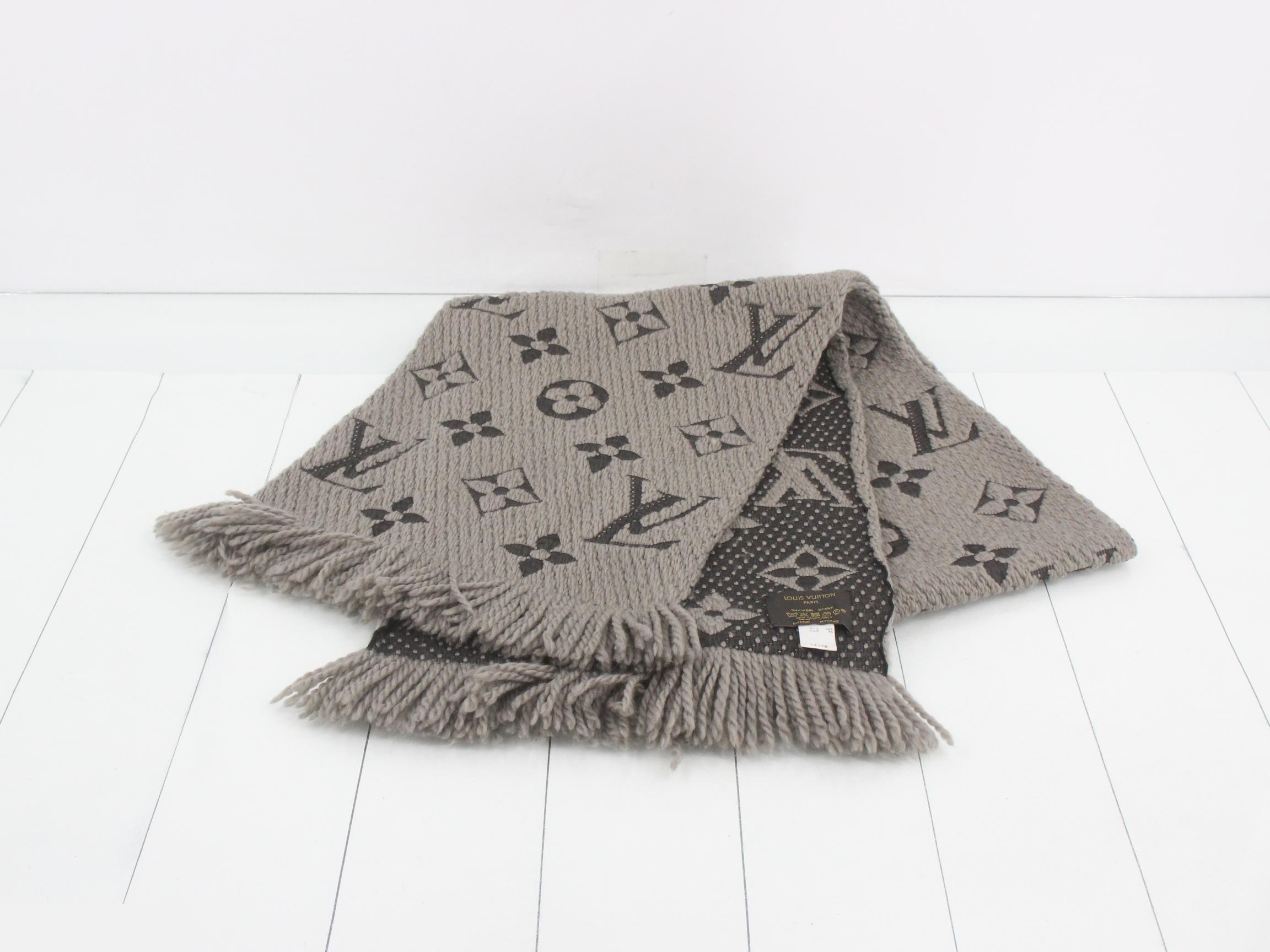 Logo Mania Long Scarf, Gray, with domestic tag. — view 2