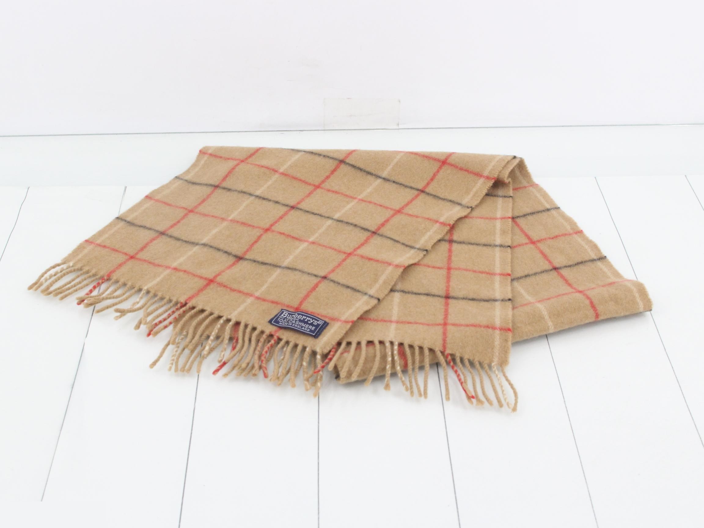 Nova Check Scarf, Beige, 100% Cashmere — view 2