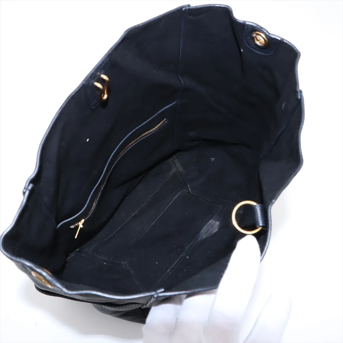 Sangle Bucket Leather Shoulder Bag Black — view 6