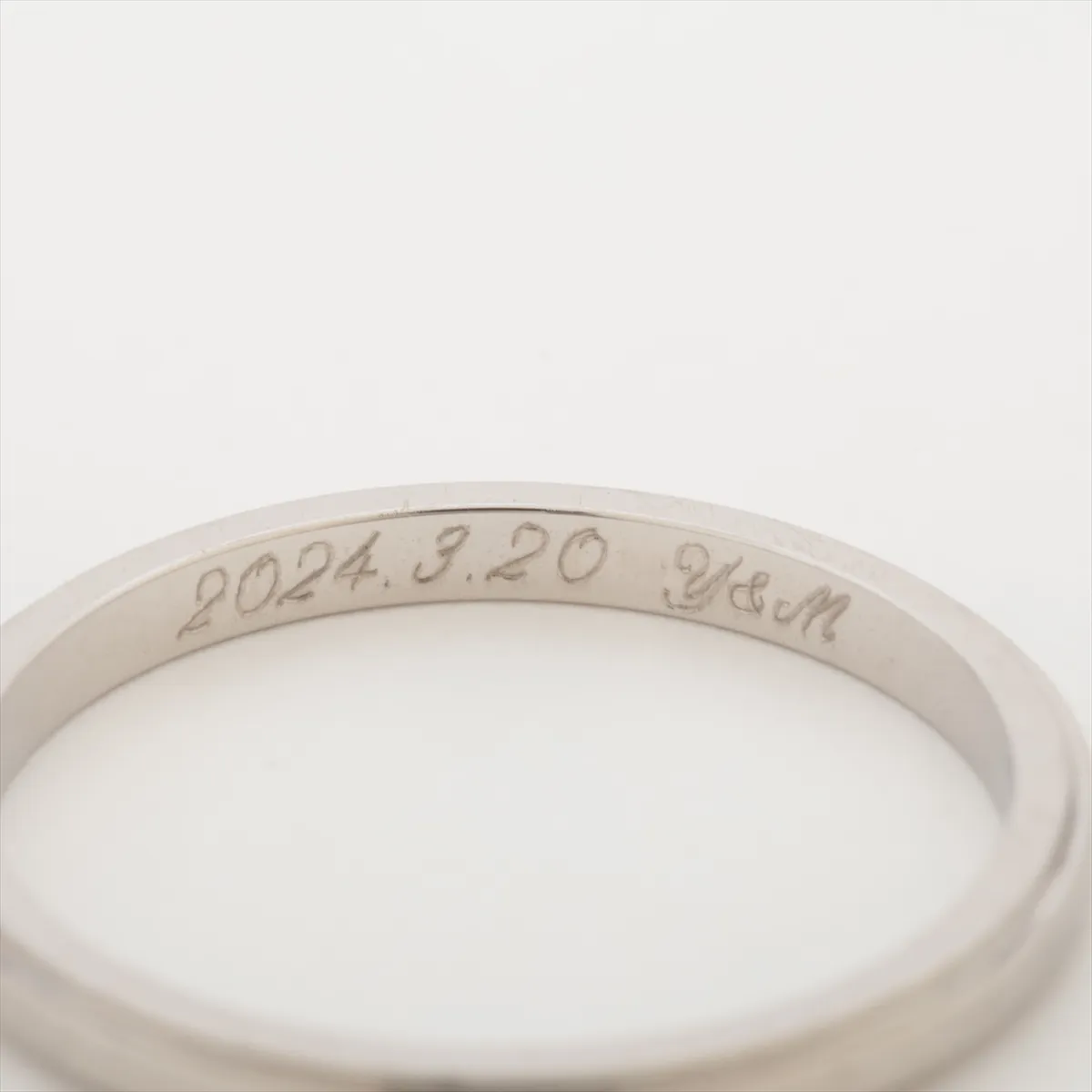 Damour Ring, Pt950, 1.8g, Size 47, Initials, XNW304, Scratches — view 3