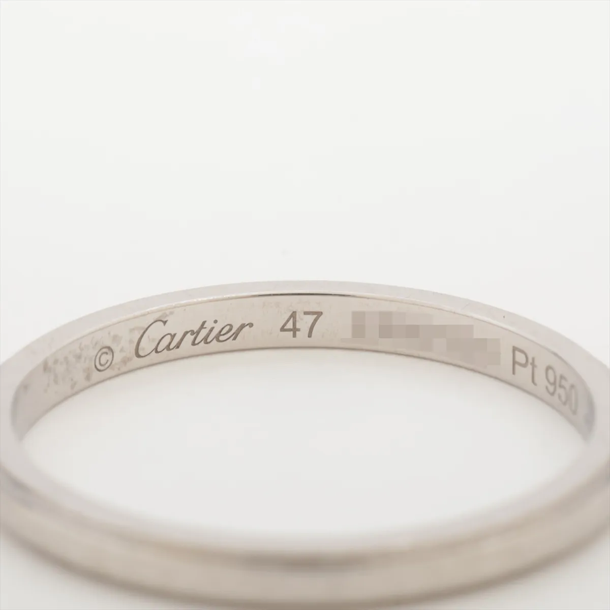 Damour Ring, Pt950, 1.8g, Size 47, Initials, XNW304, Scratches — view 4